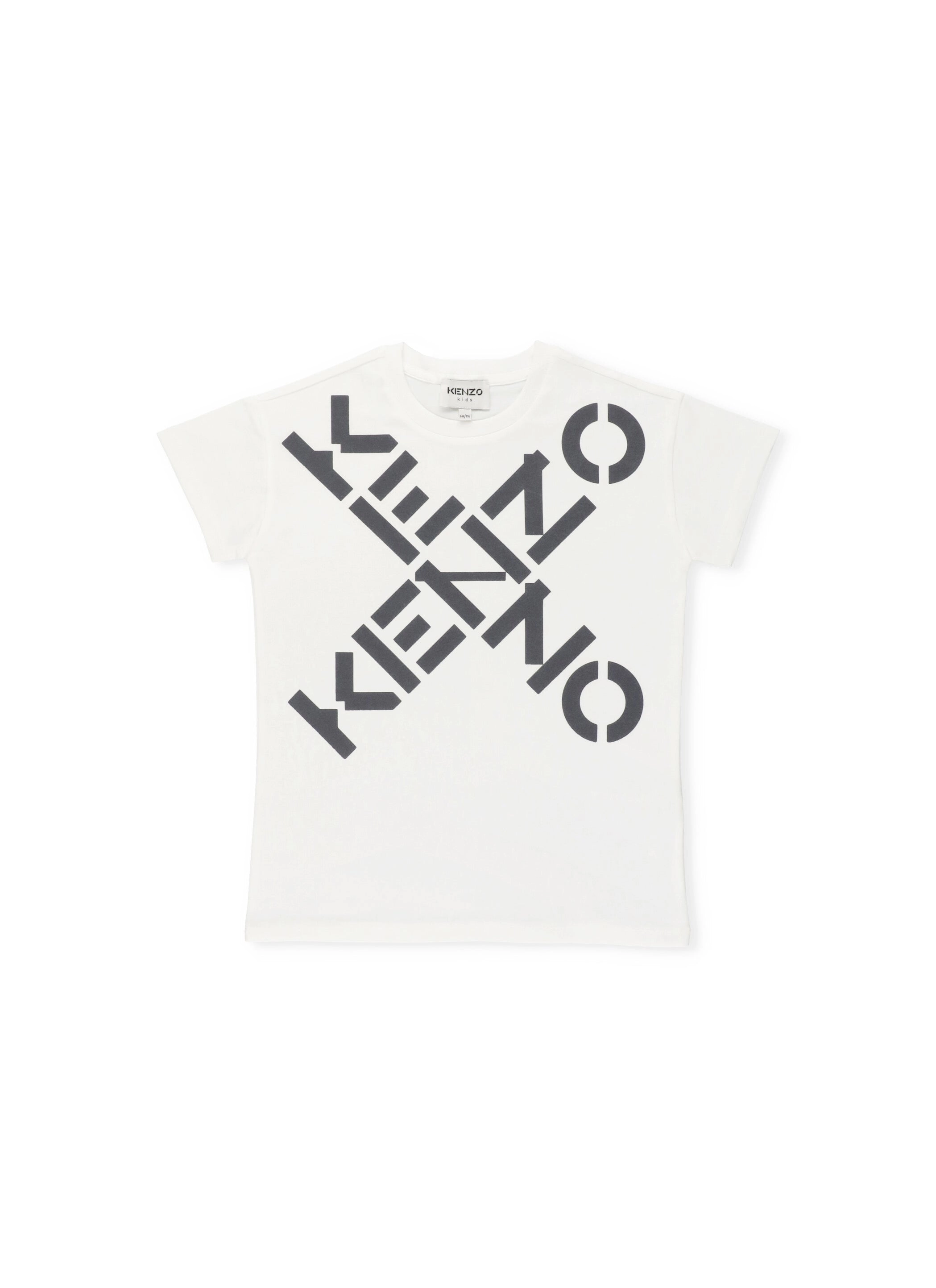 Kenzo Kids Cross Logo Printed Crewneck T-Shirt