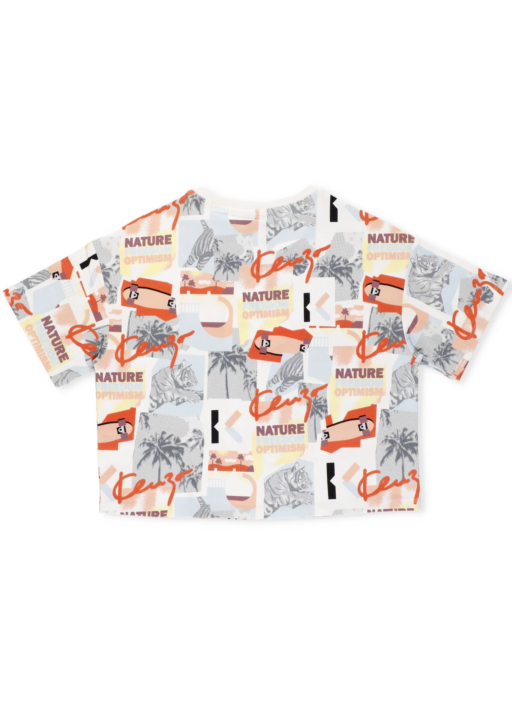 Kenzo Kids Logo Patchwork Crewneck T-Shirt