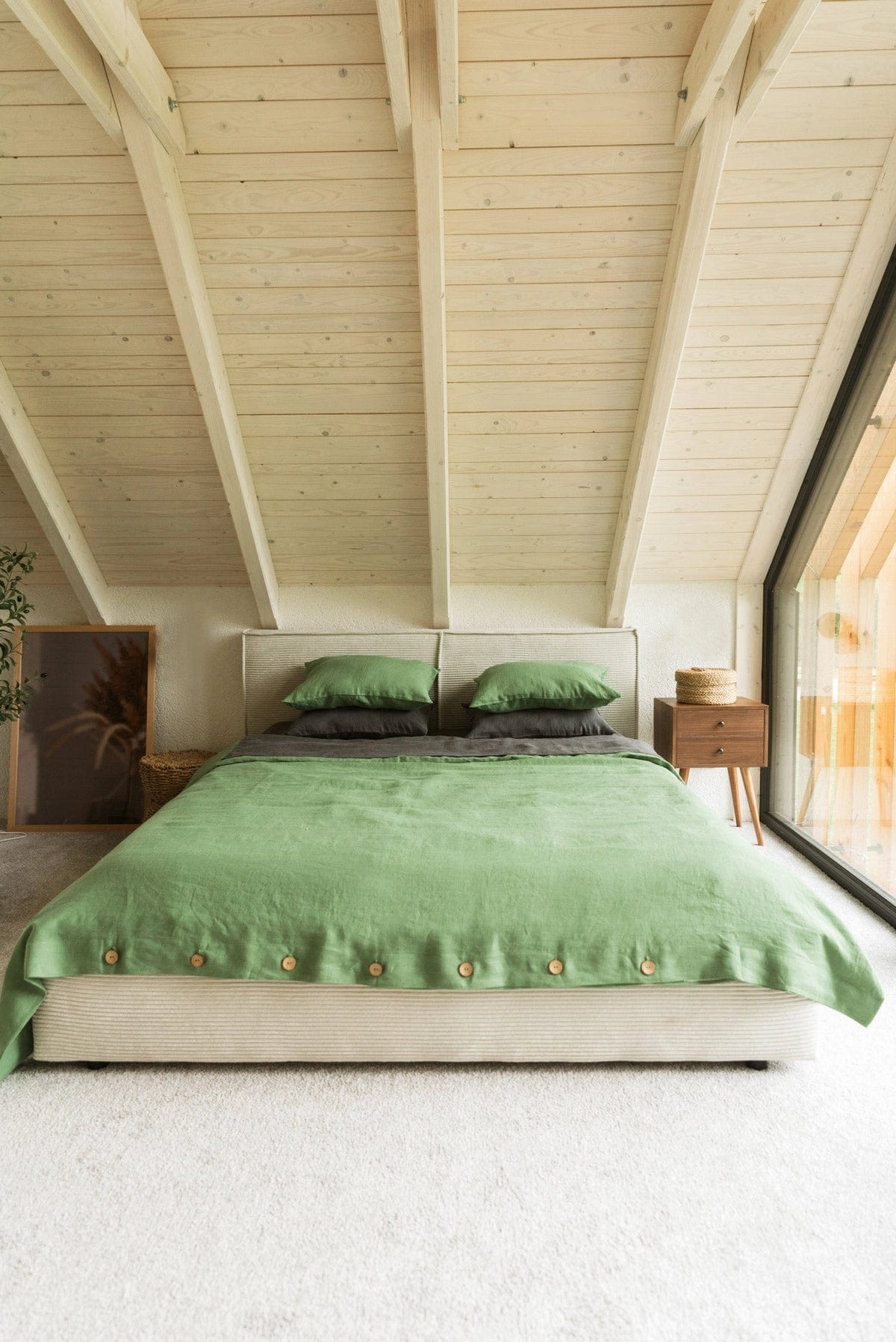 Linen Bedding Set | Matcha Green