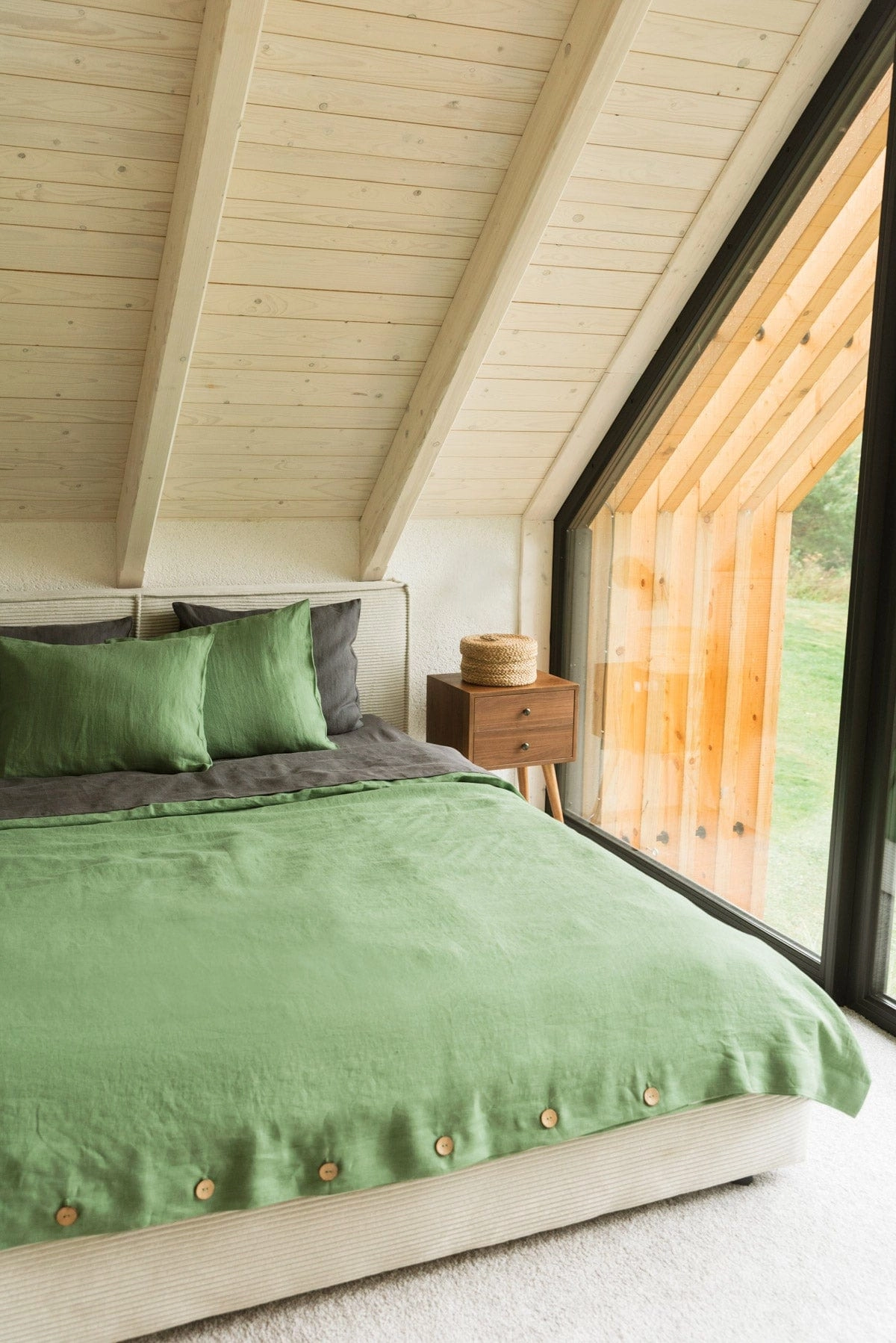 Linen Bedding Set | Matcha Green