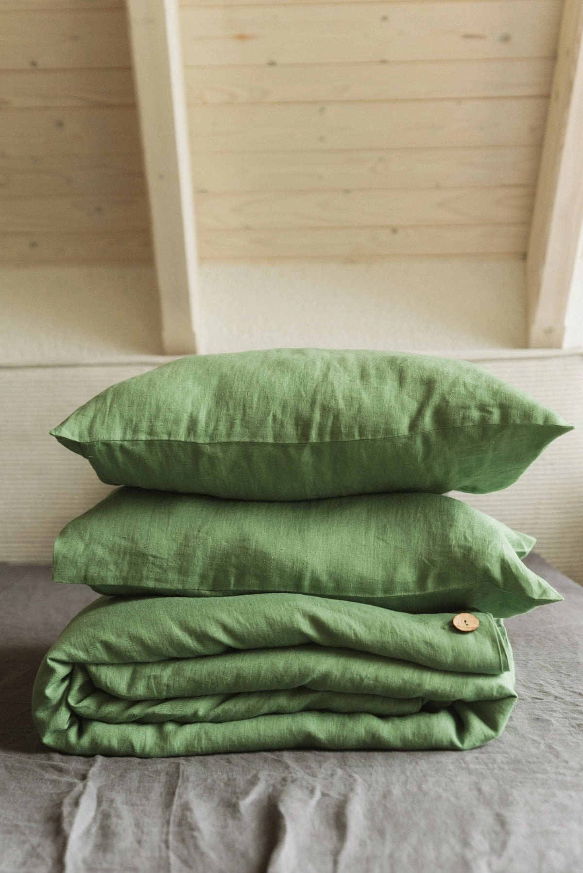 Linen Bedding Set | Matcha Green