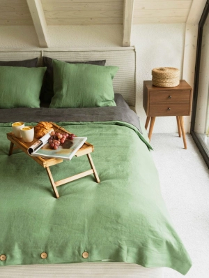Linen Bedding Set | Matcha Green