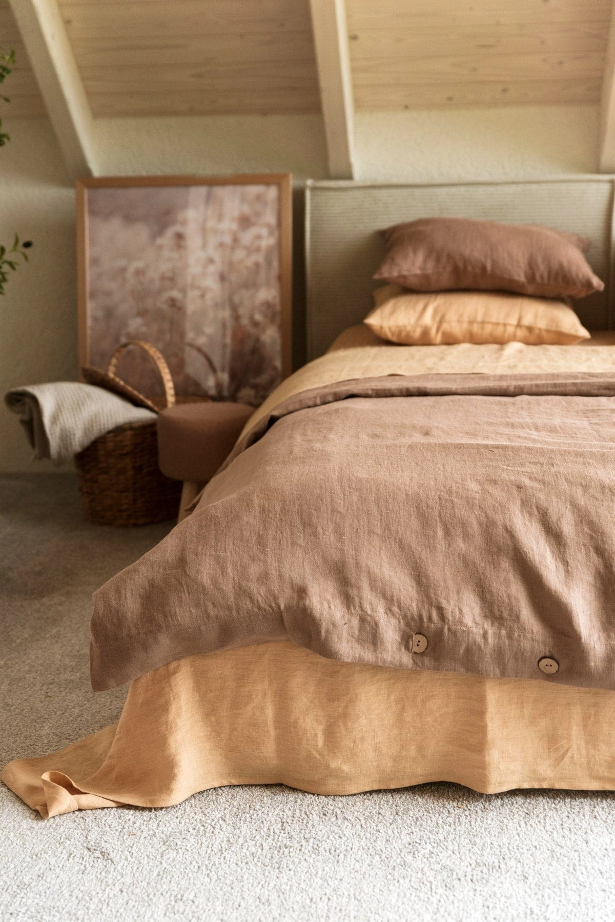 Linen Bedding Set | Rosy Brown