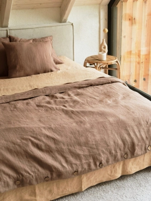 Linen Bedding Set | Rosy Brown