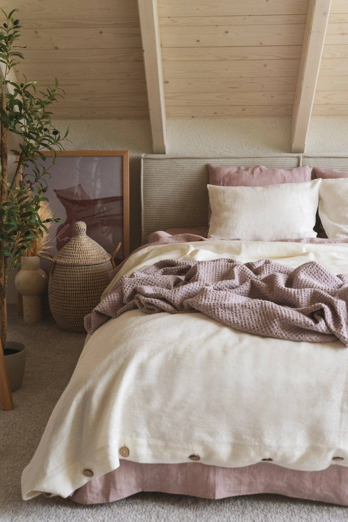 Linen Bedding Set | White