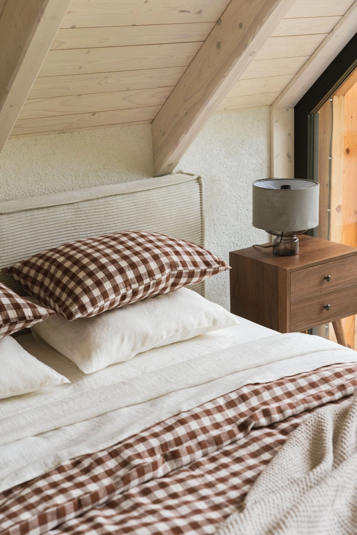 Linen Pillowcase | Mocha Gingham