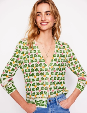 Liv V-Neck Linen Cardigan-Warm Ivory. Dahlia Garden