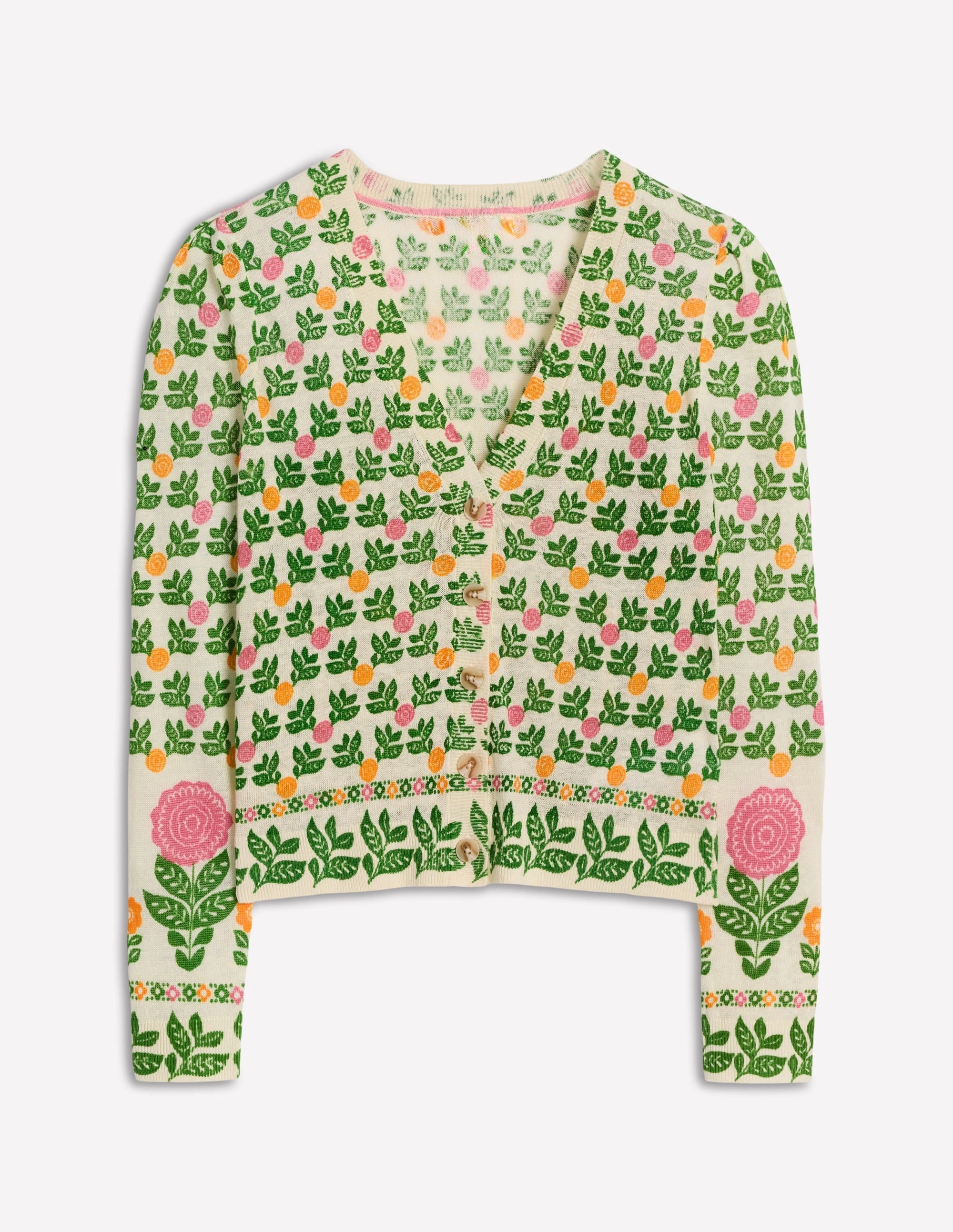 Liv V-Neck Linen Cardigan-Warm Ivory. Dahlia Garden