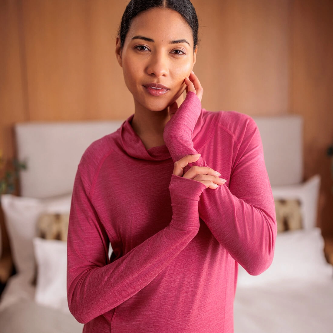Long sleeve cowl neck top — NATTWARM™