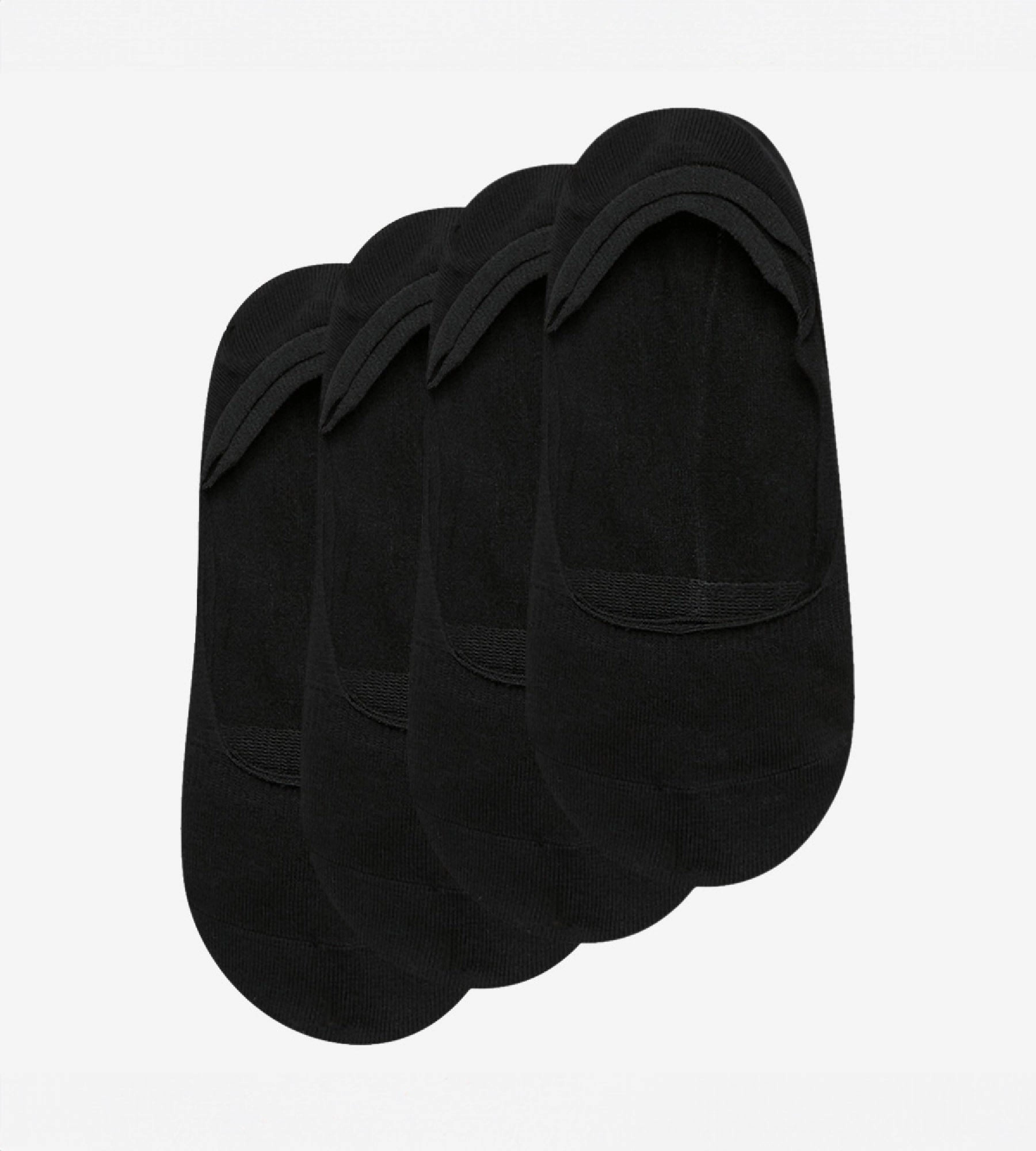 Lot de 2 paires de protège-pieds noirs en coton Femme