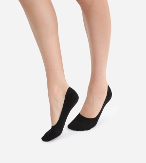 Lot de 2 paires de protège-pieds noirs en coton Femme
