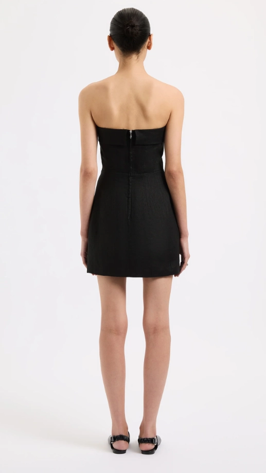 Lyra Linen Dress - Black