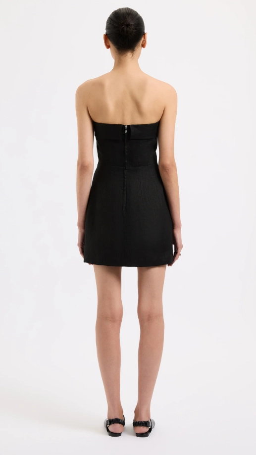 Lyra Linen Dress - Black
