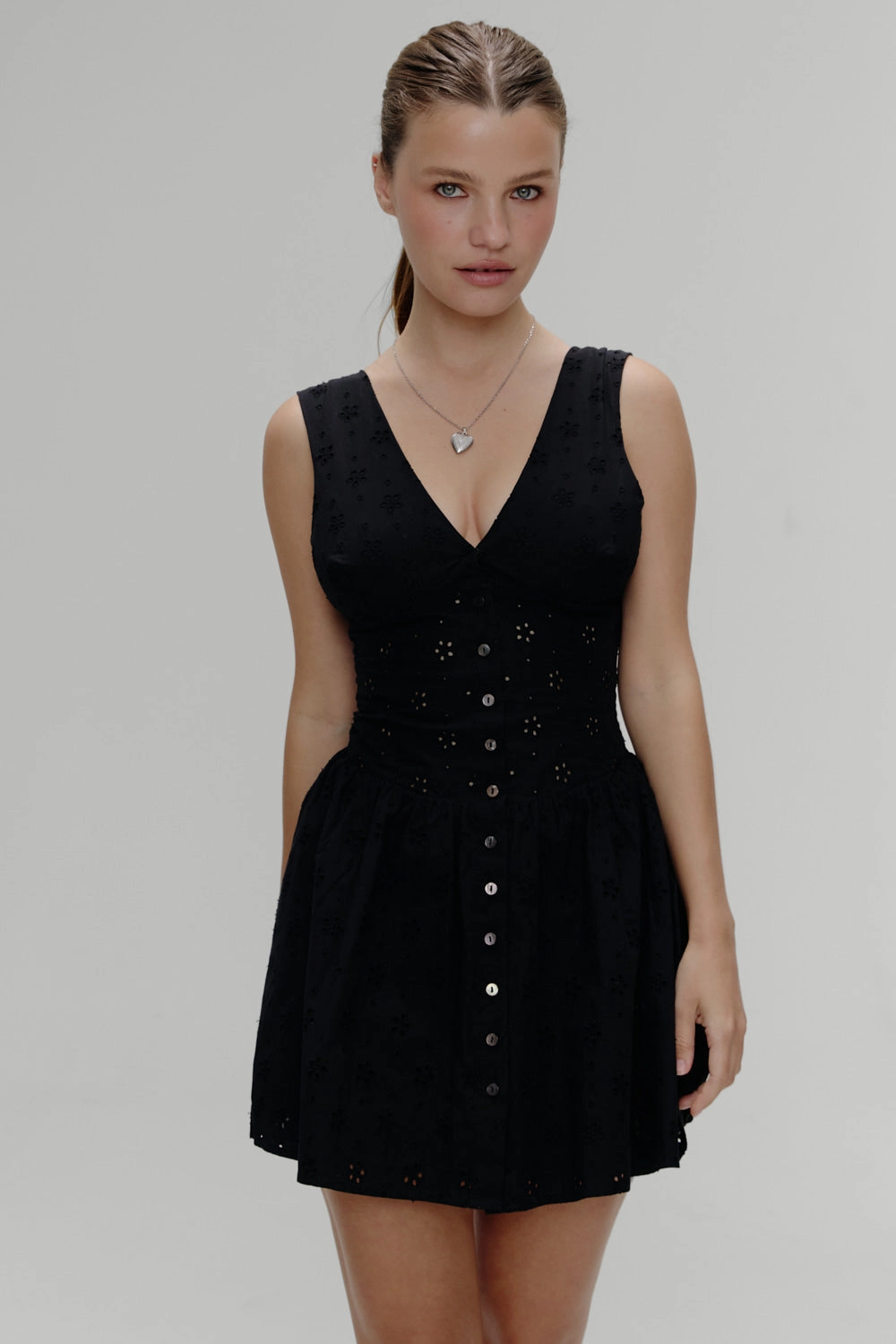 Marley Cotton Eyelet Mini Dress - Eclipse