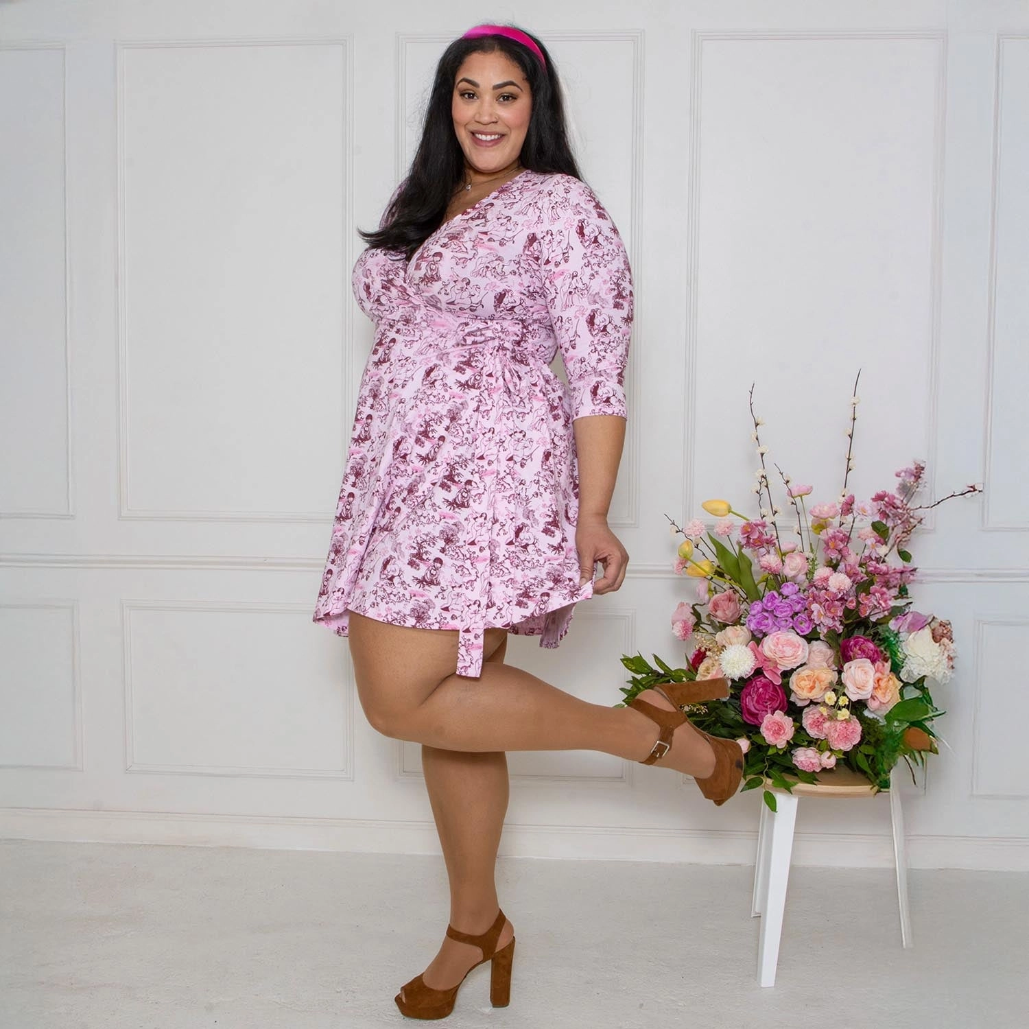 Mini Wrap Dress - Passion au Jardin - L'Amour Rose
