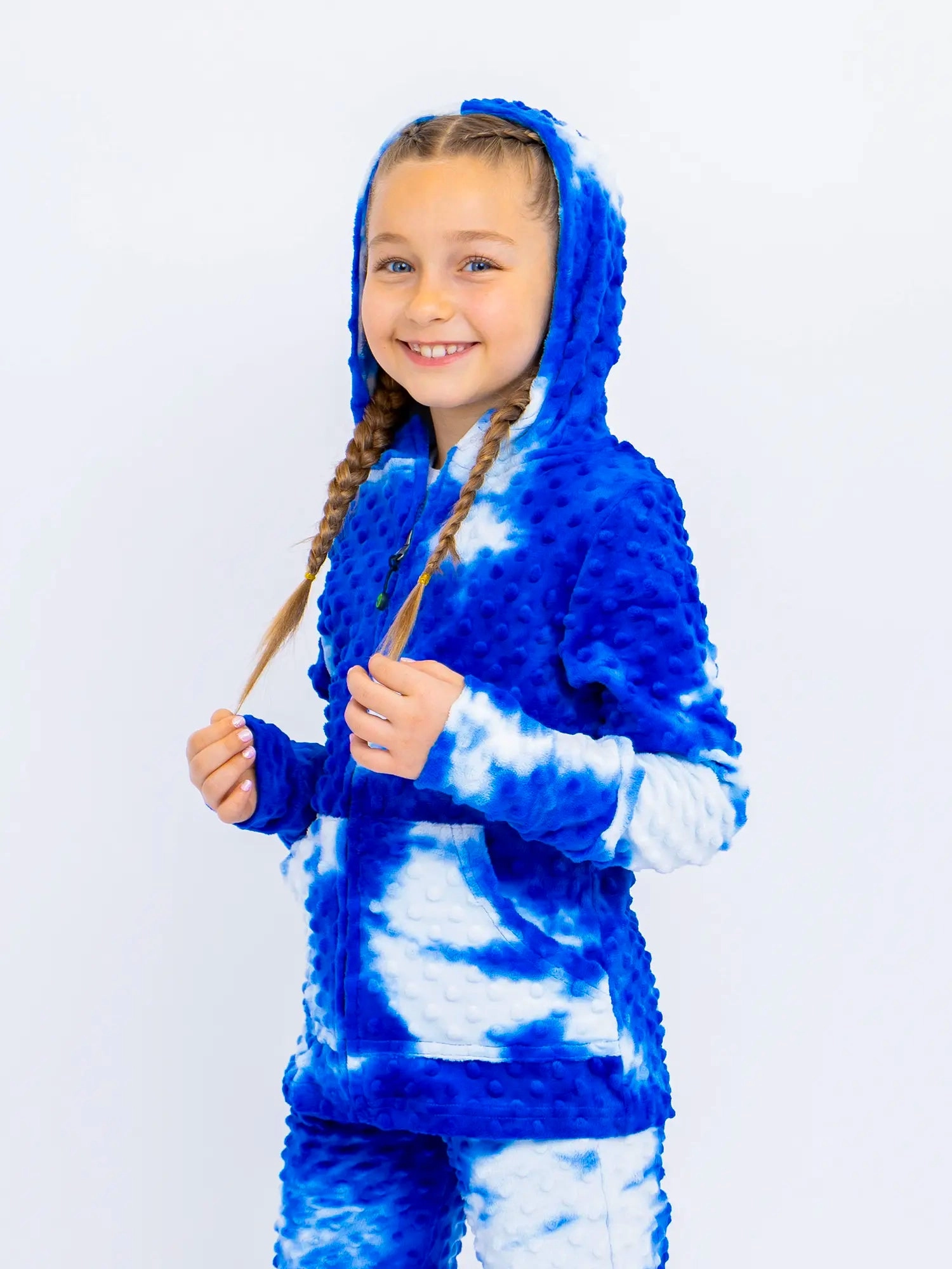 Minky Hoodie and Jogger Gift Set - Very Peri Tie Dye