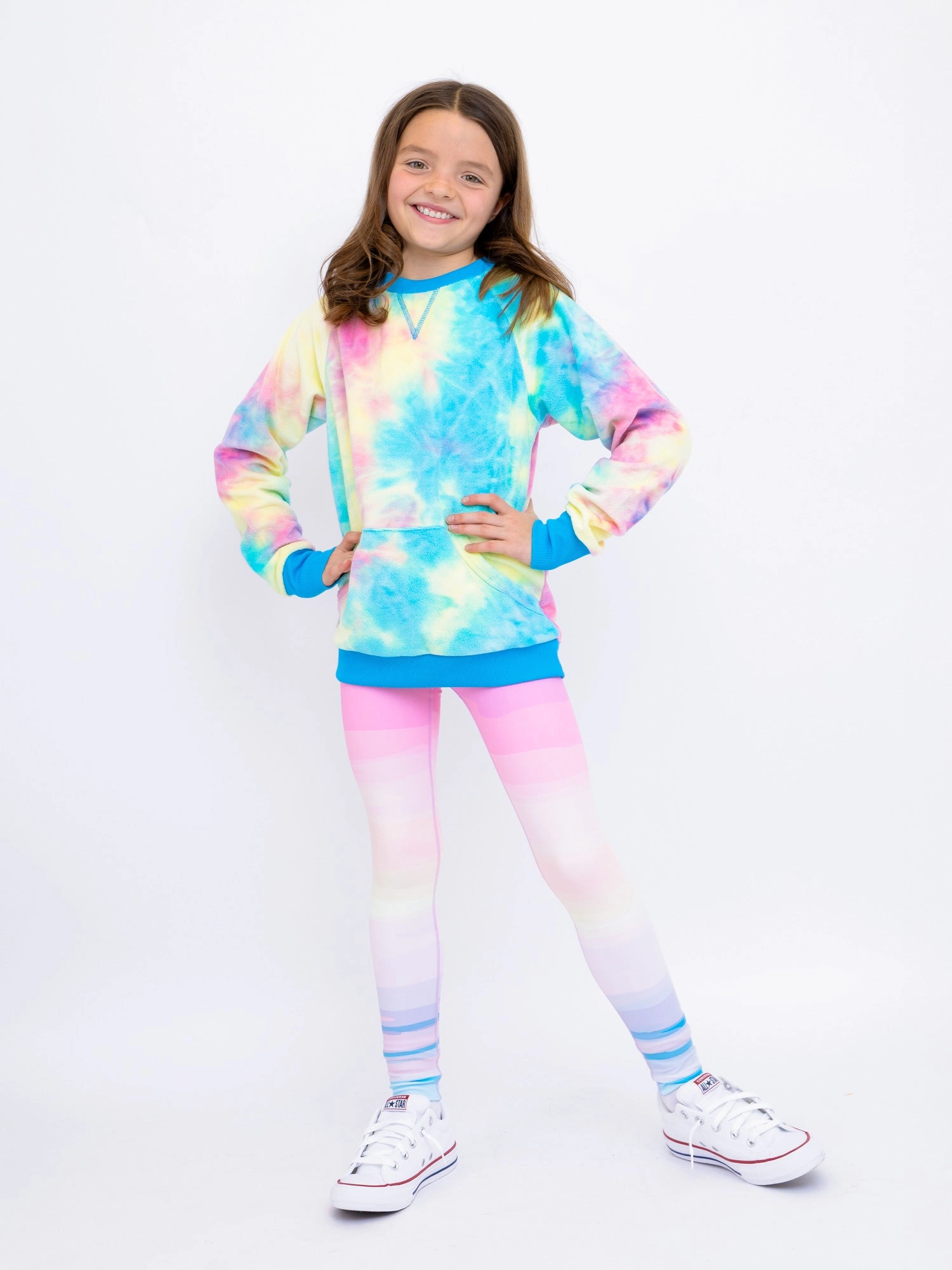 Minky Sweatshirt and Jogger Gift Set - Cotton Candy Tie Dye
