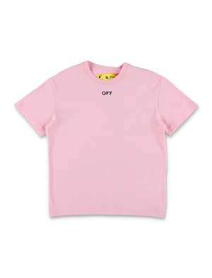 Off-White Kids Logo Printed Crewneck T-Shirt