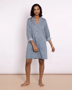 Organic Cotton Blue Nightshirt, Little Bums
