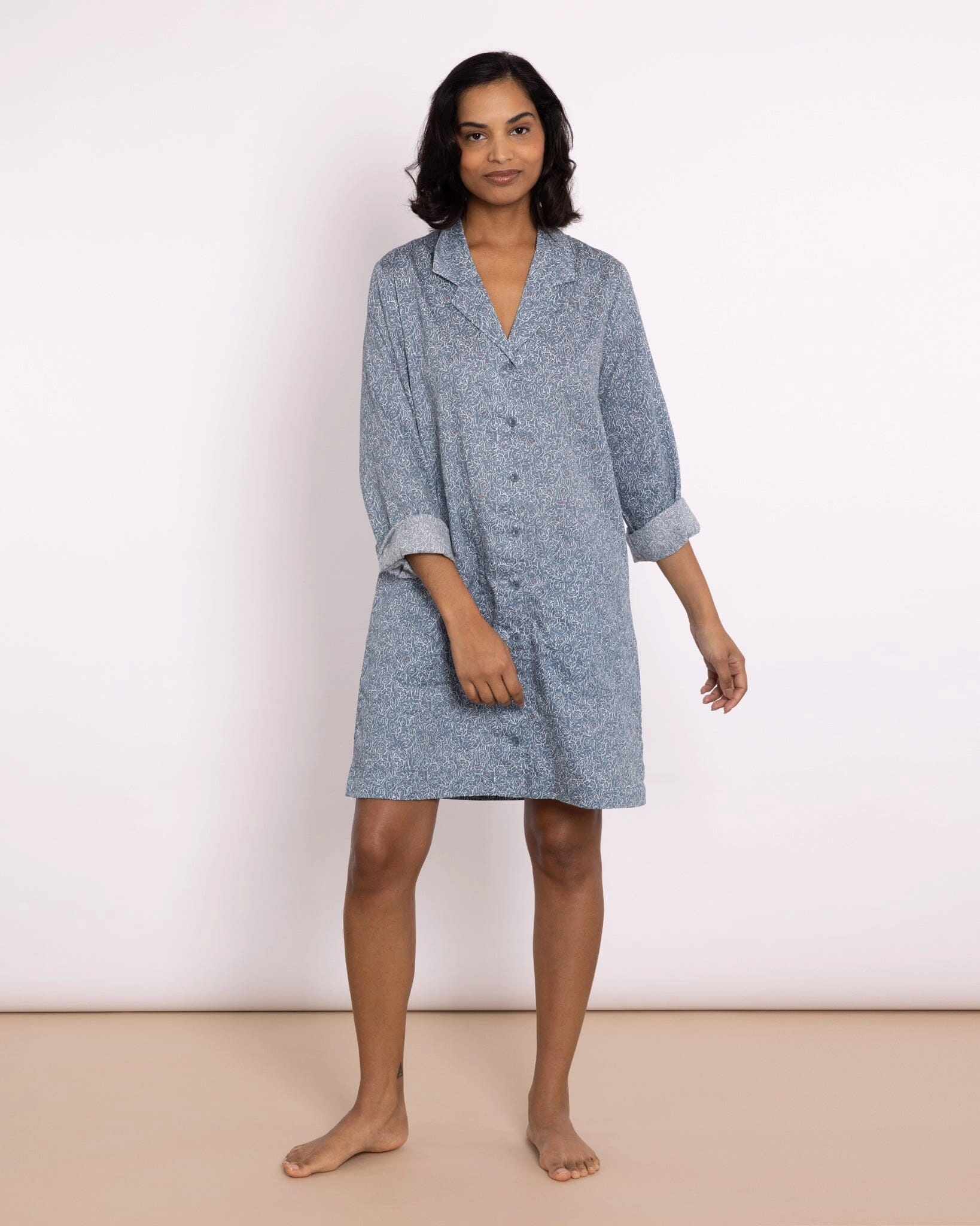Organic Cotton Blue Nightshirt, Little Bums