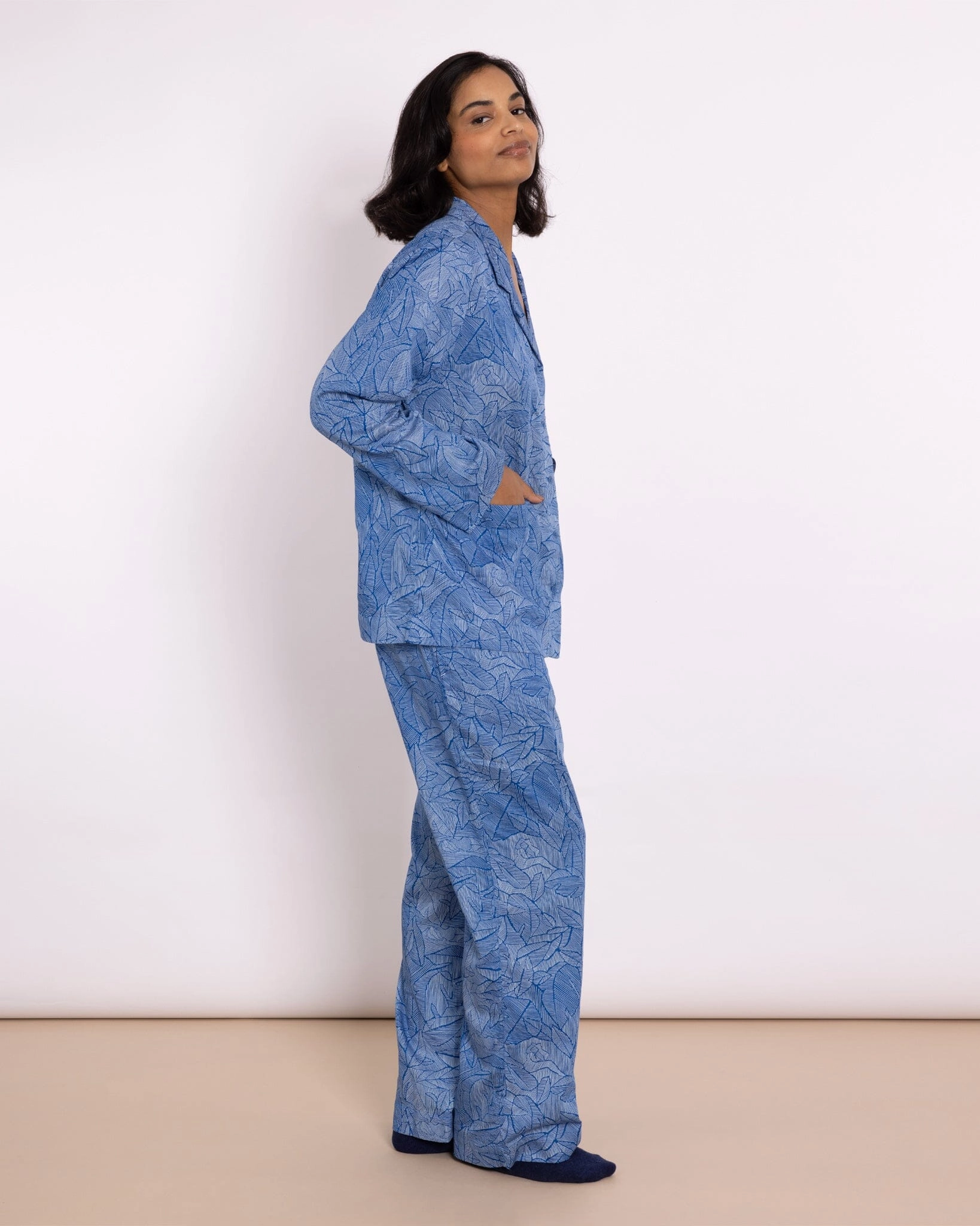Organic Cotton Blue Pyjama Set, Eve
