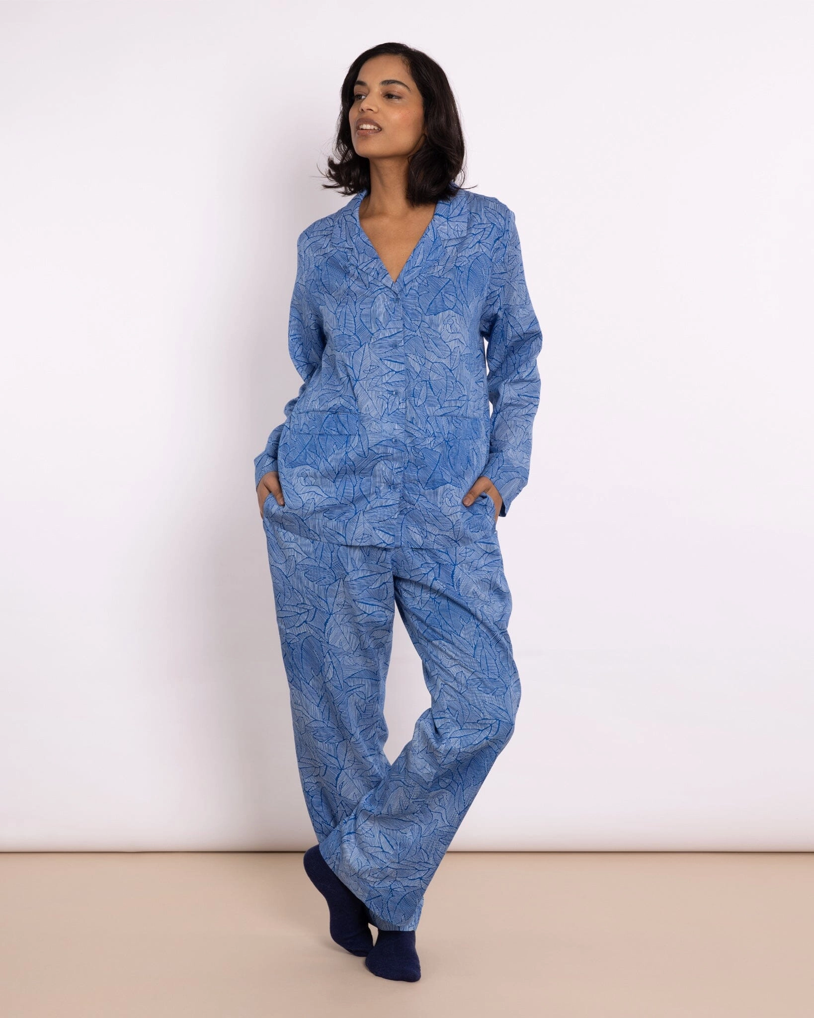 Organic Cotton Blue Pyjama Set, Eve