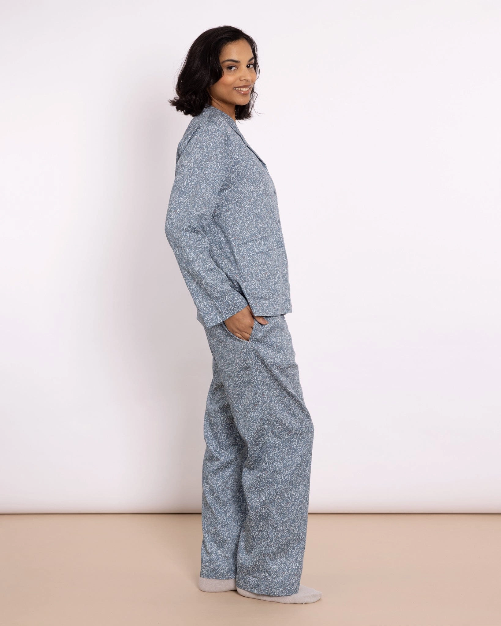 Organic Cotton Blue Pyjama Set, Little Bums