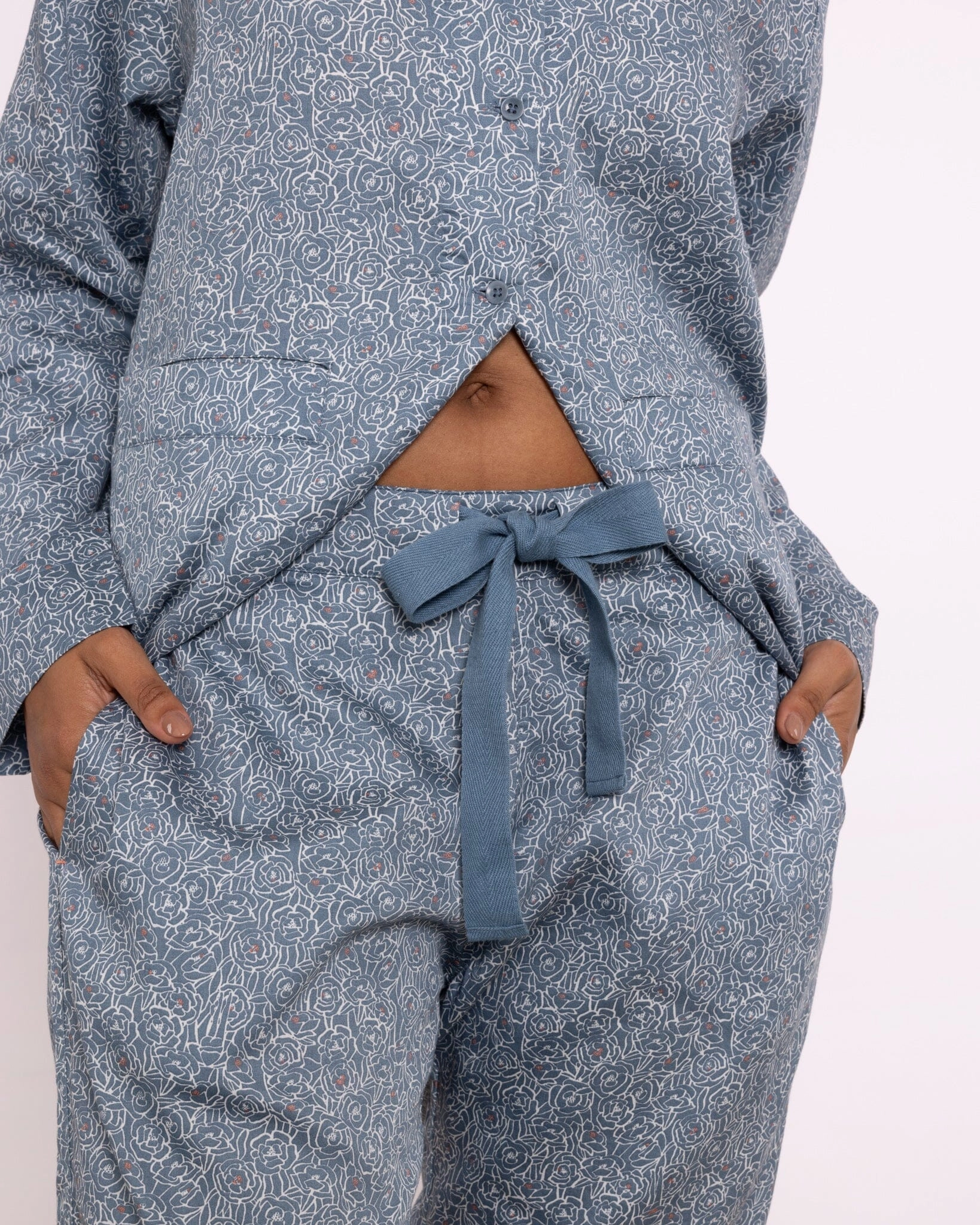 Organic Cotton Blue Pyjama Set, Little Bums