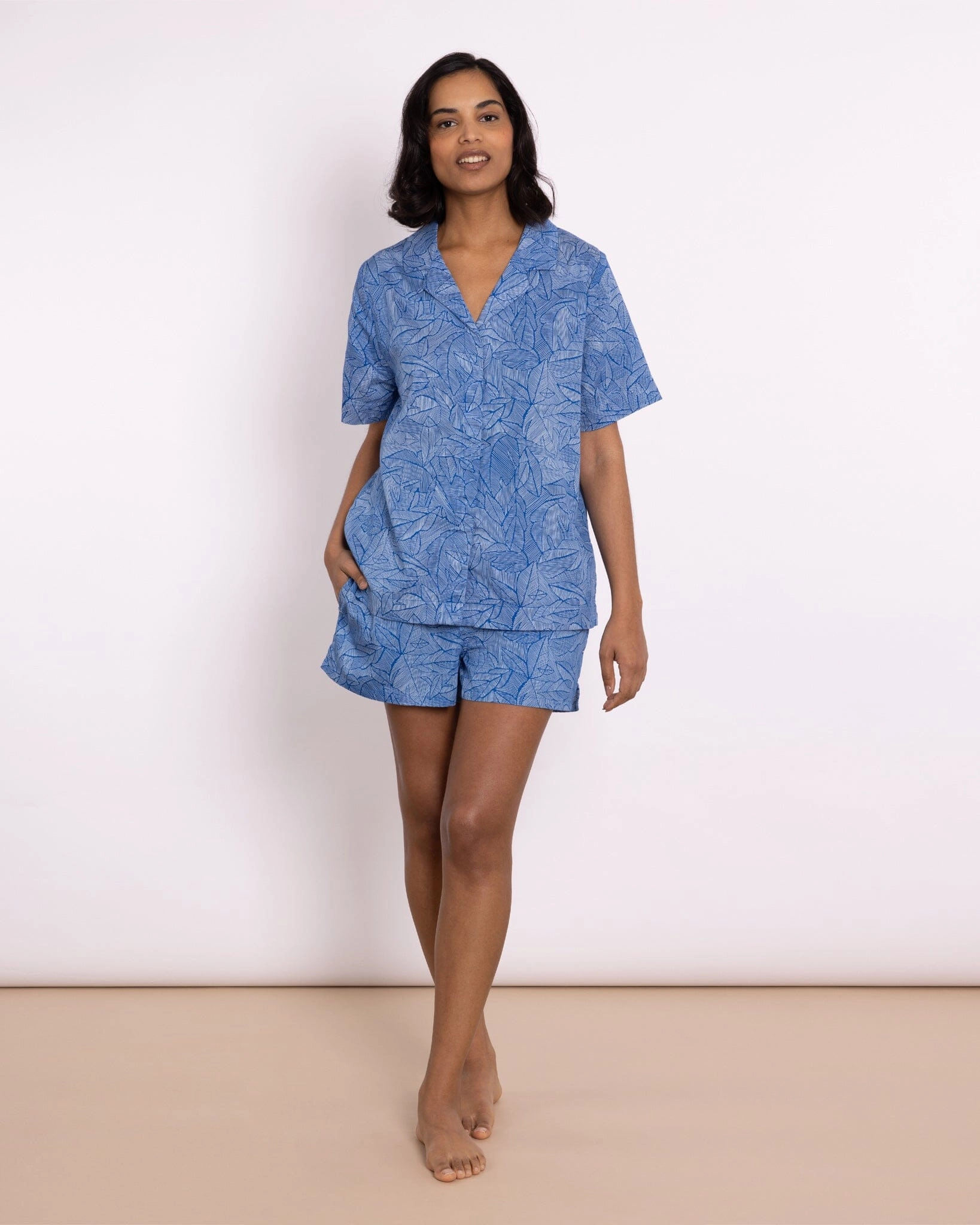 Organic Cotton Blue Short Pyjama Set, Eve