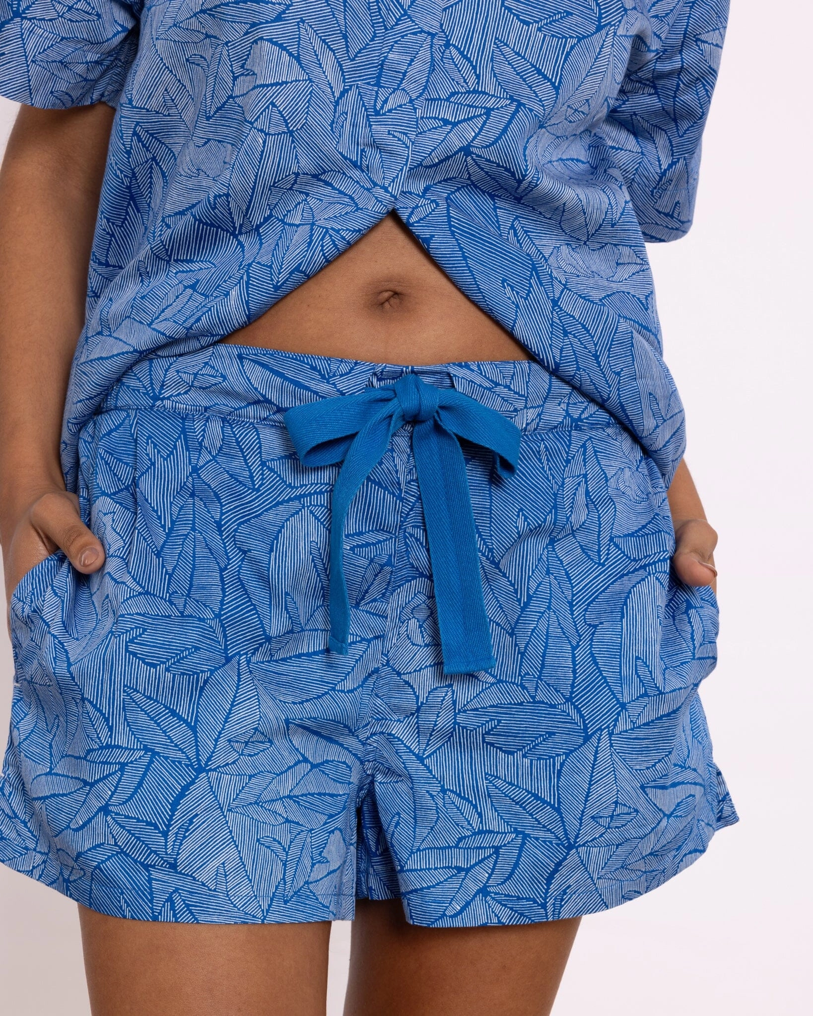 Organic Cotton Blue Short Pyjama Set, Eve