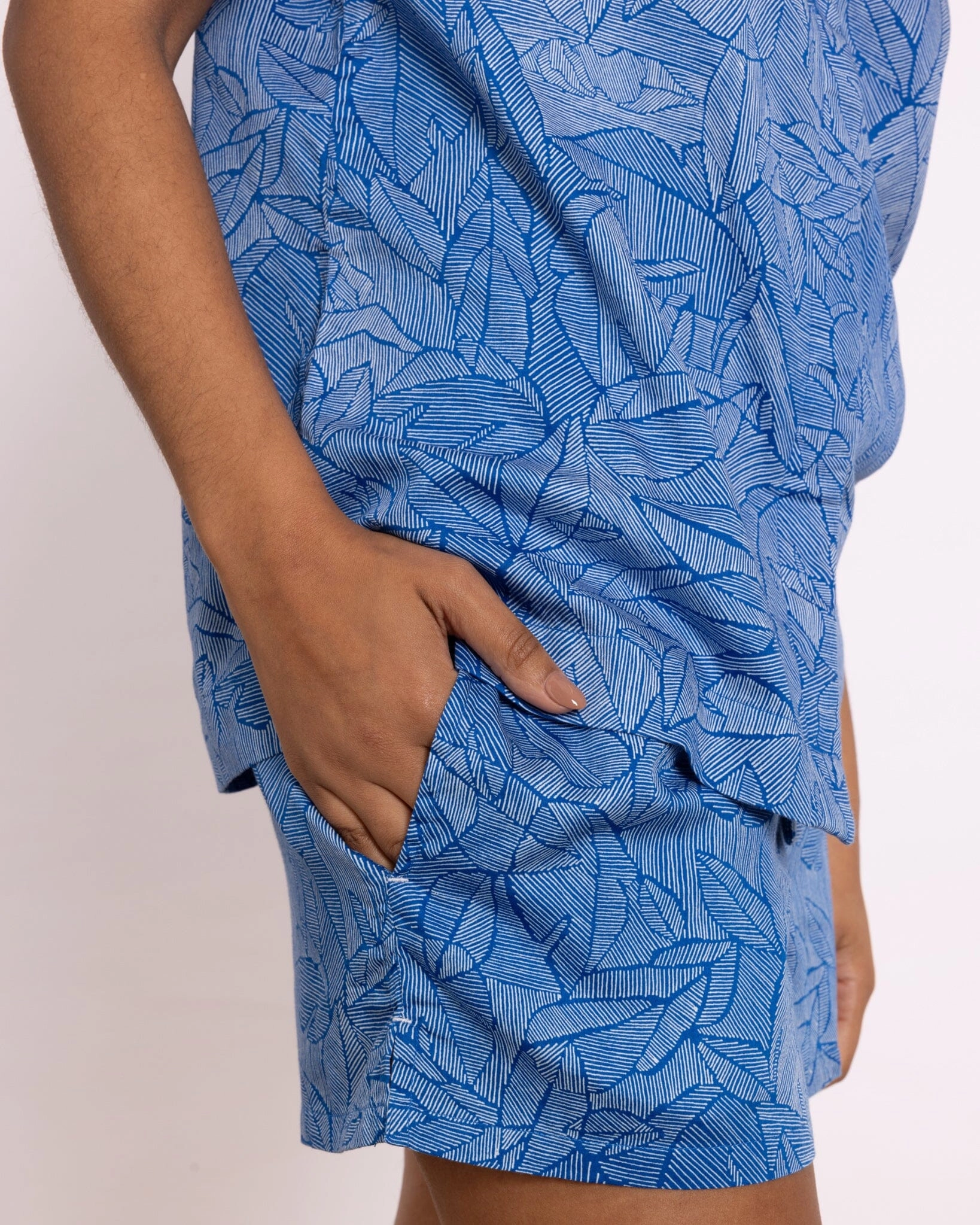 Organic Cotton Blue Short Pyjama Set, Eve