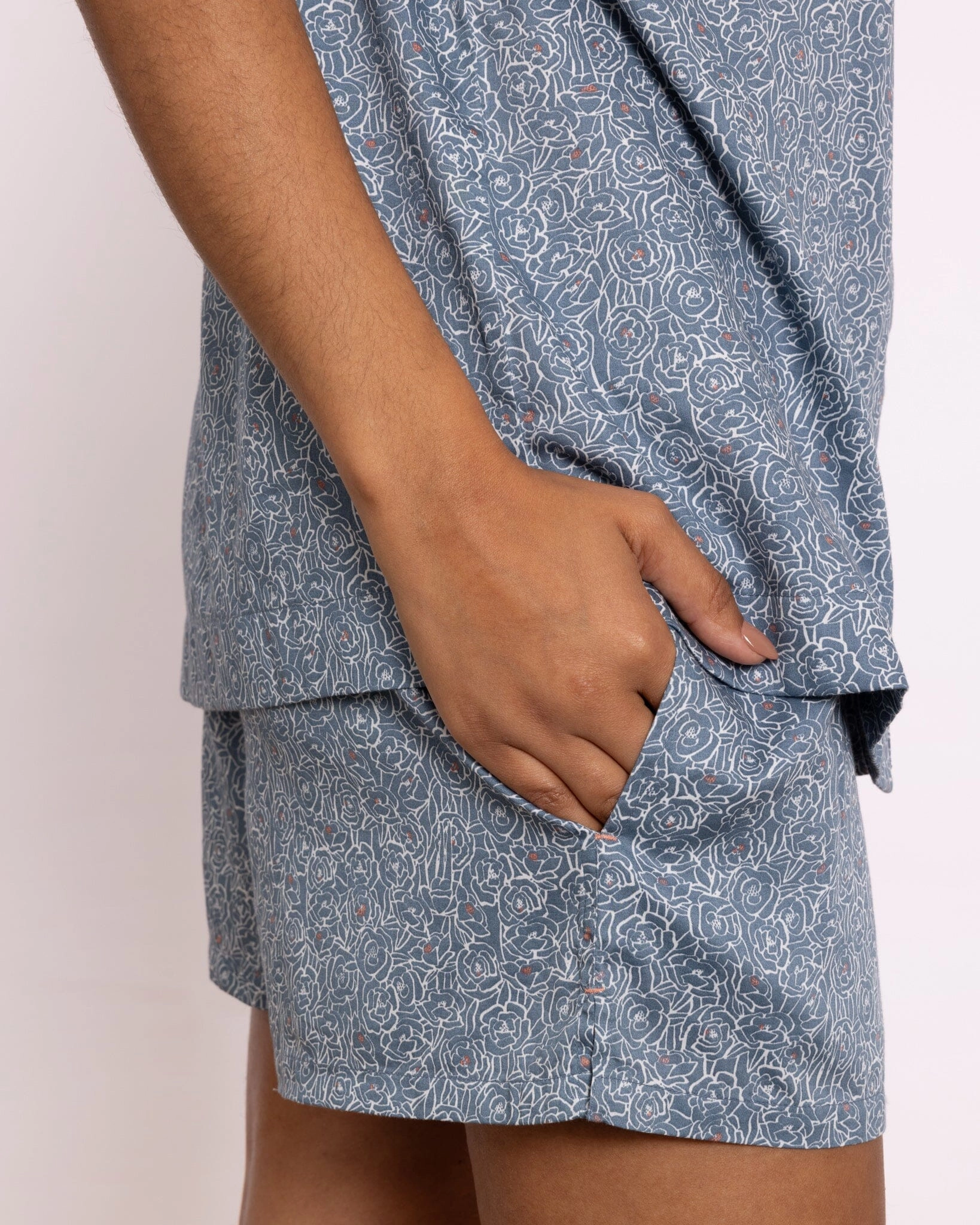 Organic Cotton Blue Short Pyjama Set, Little Bums