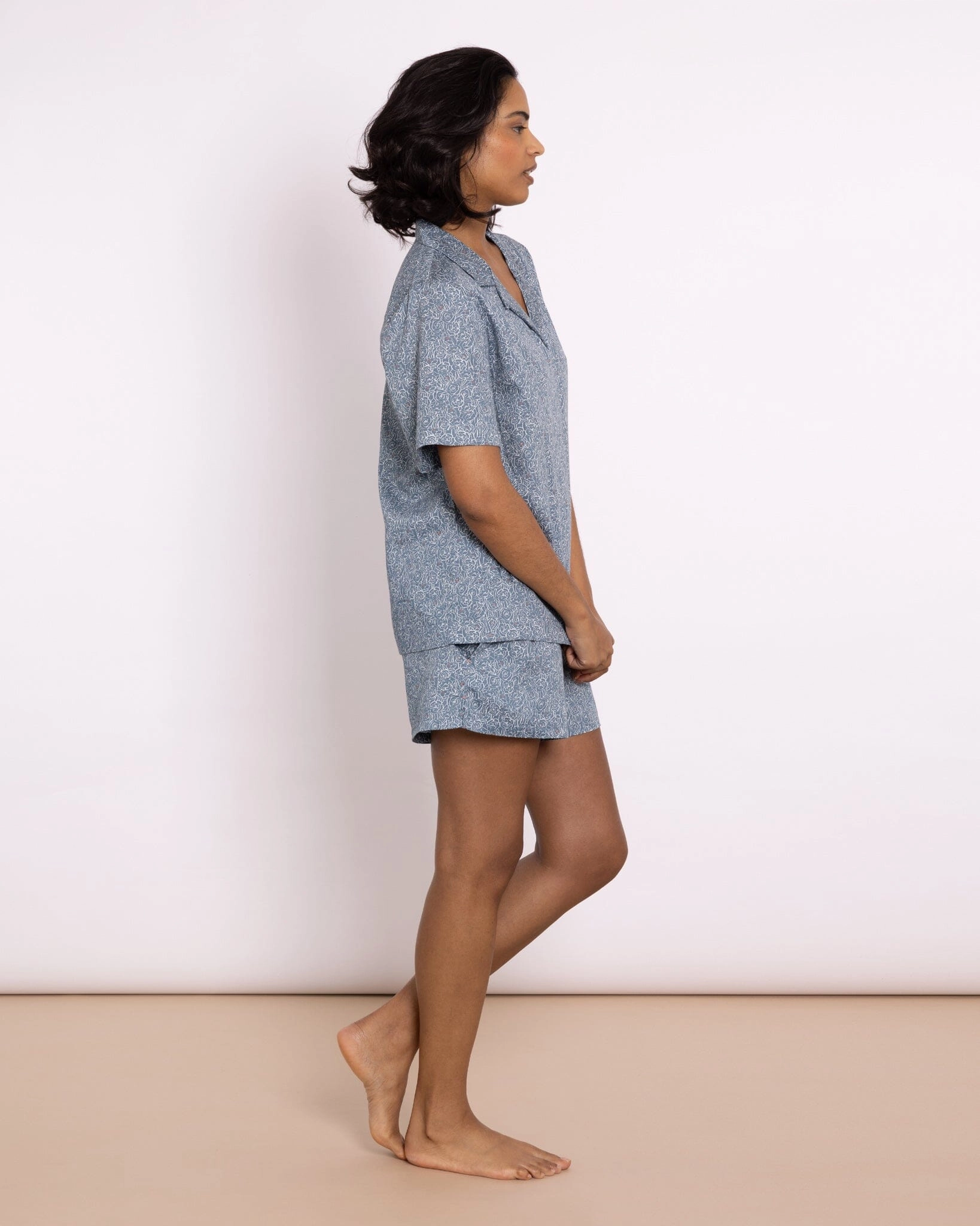 Organic Cotton Blue Short Pyjama Set, Little Bums