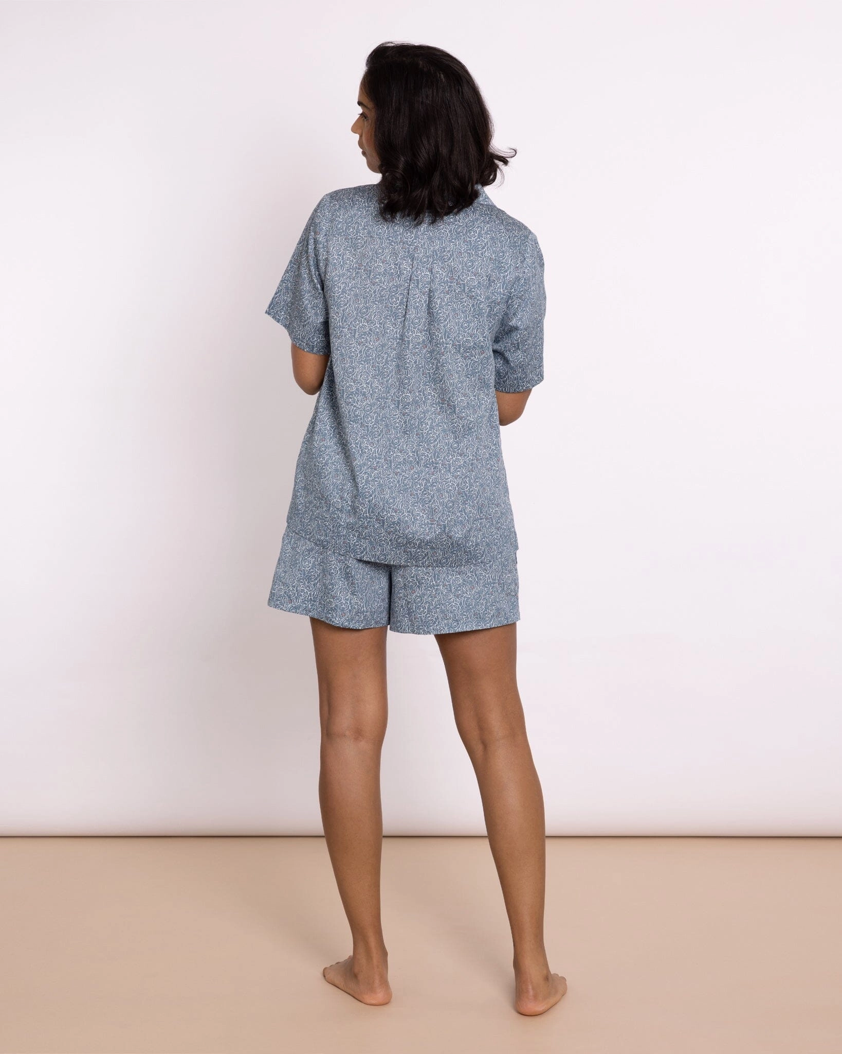 Organic Cotton Blue Short Pyjama Set, Little Bums
