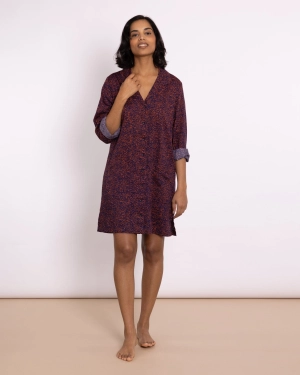 Organic Cotton Navy Nightshirt, Field of Dreams