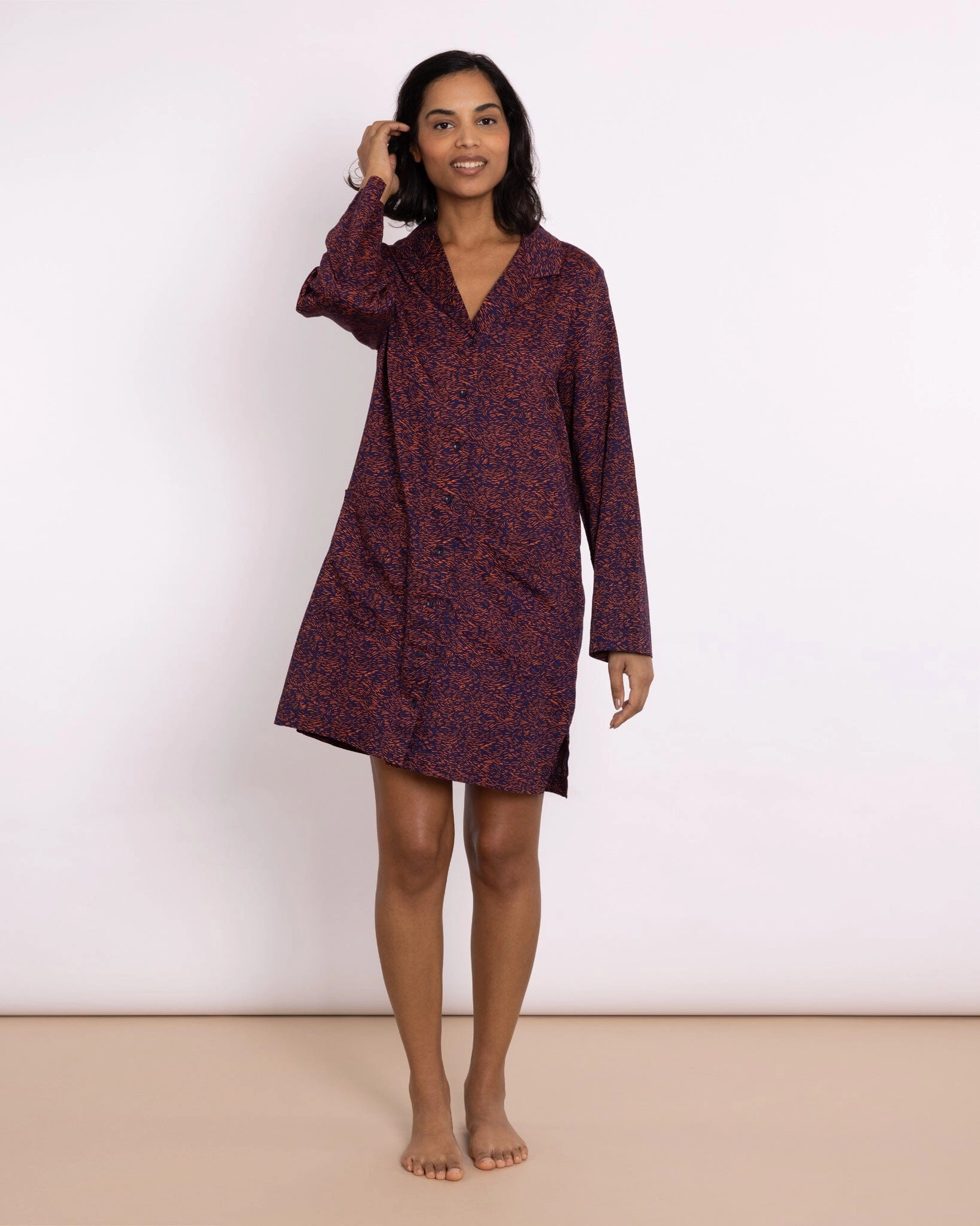 Organic Cotton Navy Nightshirt, Field of Dreams