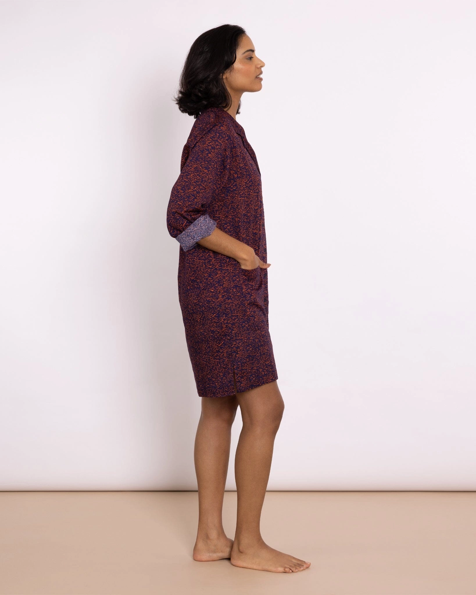 Organic Cotton Navy Nightshirt, Field of Dreams