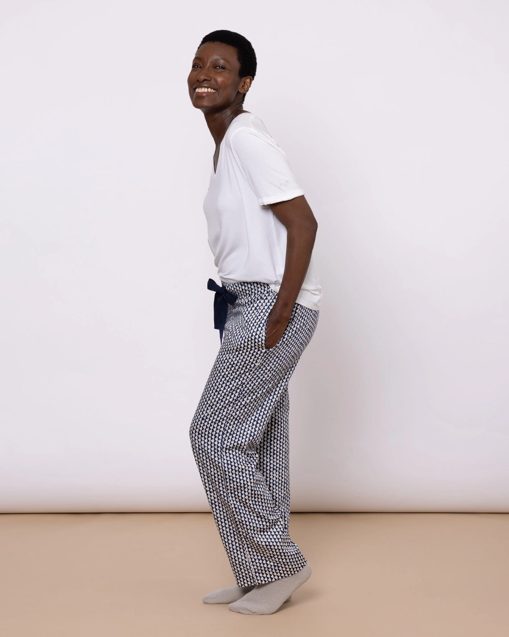 Organic Cotton Navy Pyjama Bottoms, Hounds of Love
