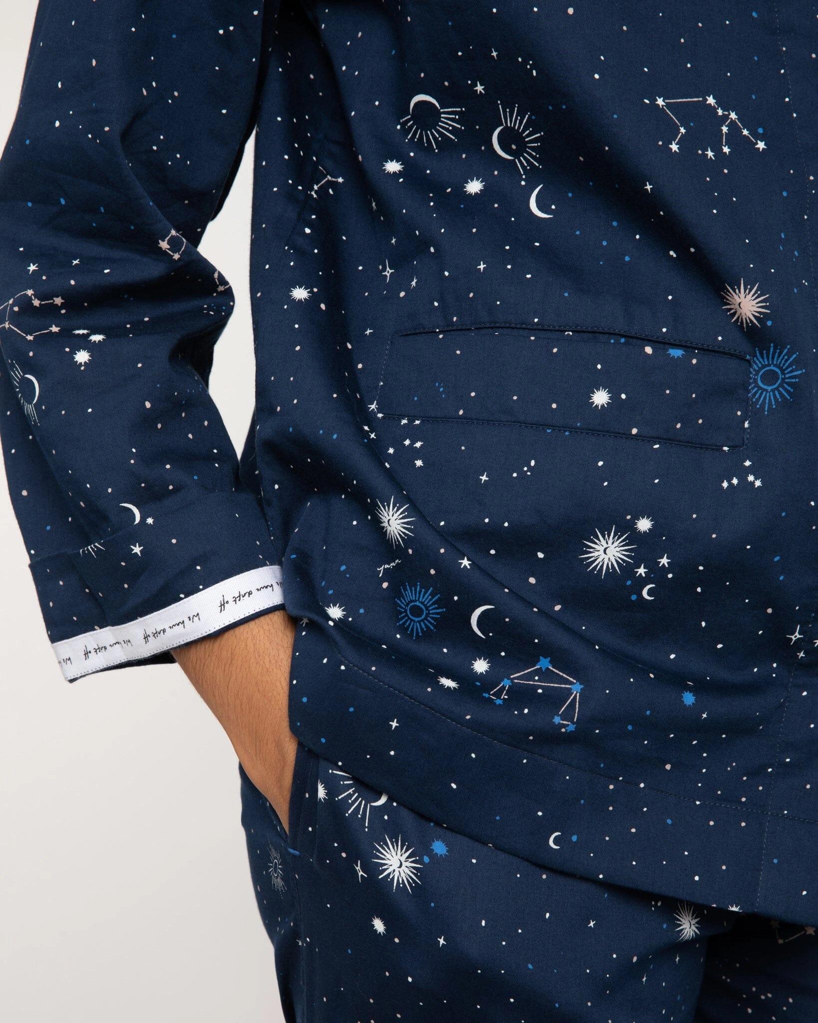 Organic Cotton Navy Pyjama Set, Night Time