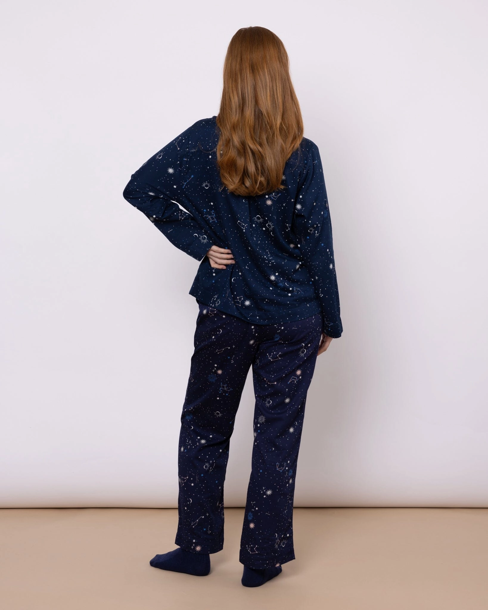 Organic Cotton Navy Pyjama Set, Night Time