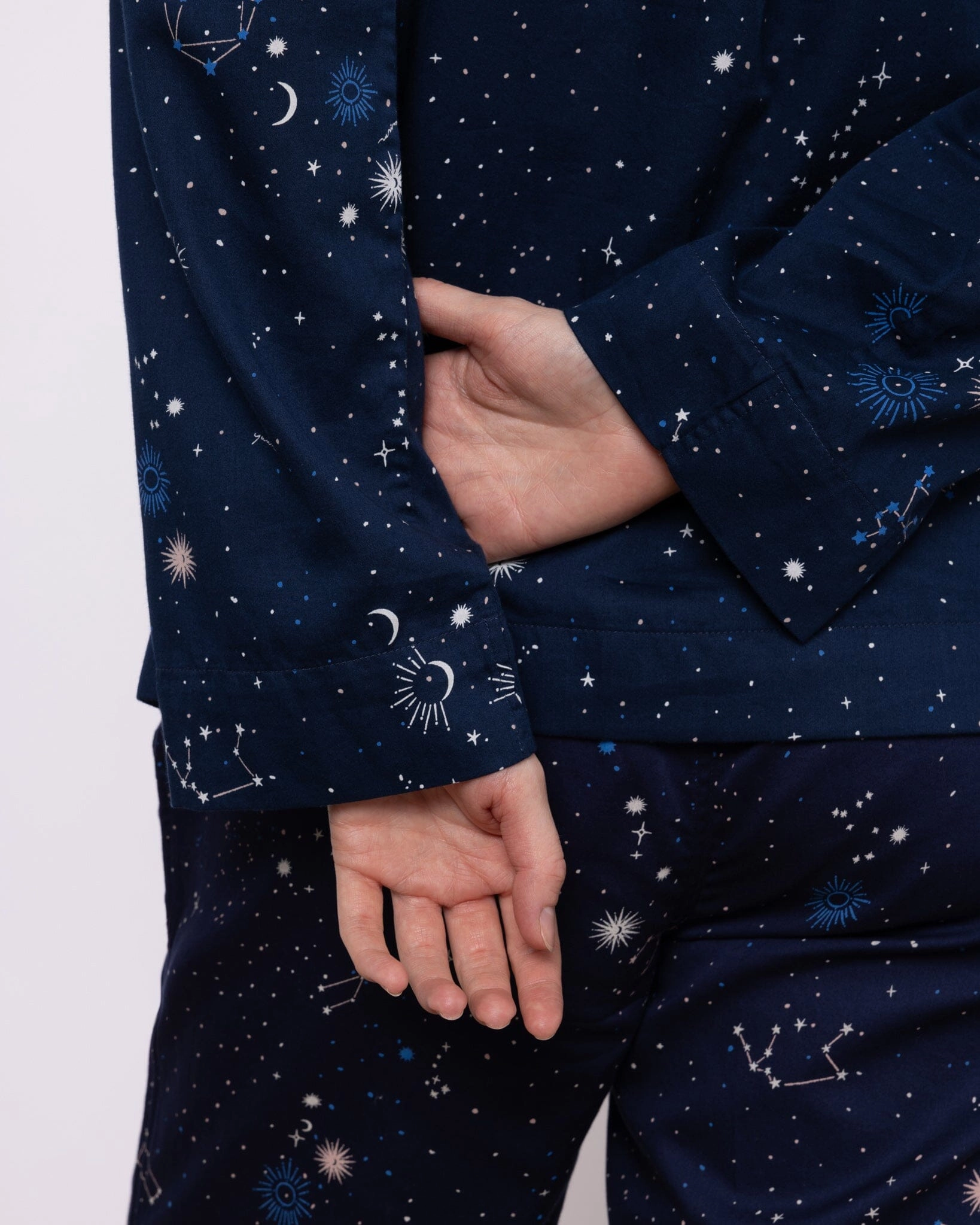Organic Cotton Navy Pyjama Set, Night Time