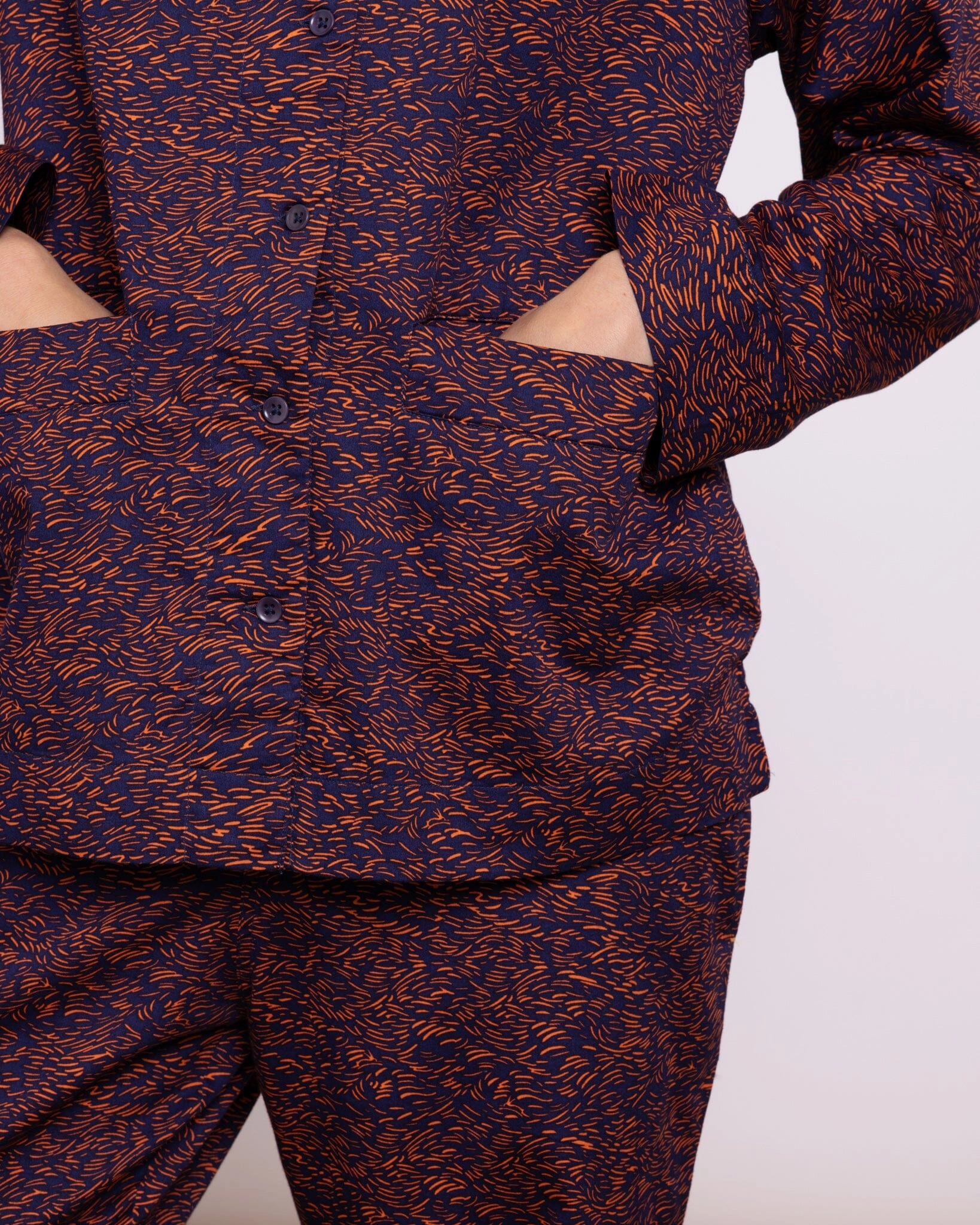 Organic Cotton Navy Pyjamas, Field of Dreams