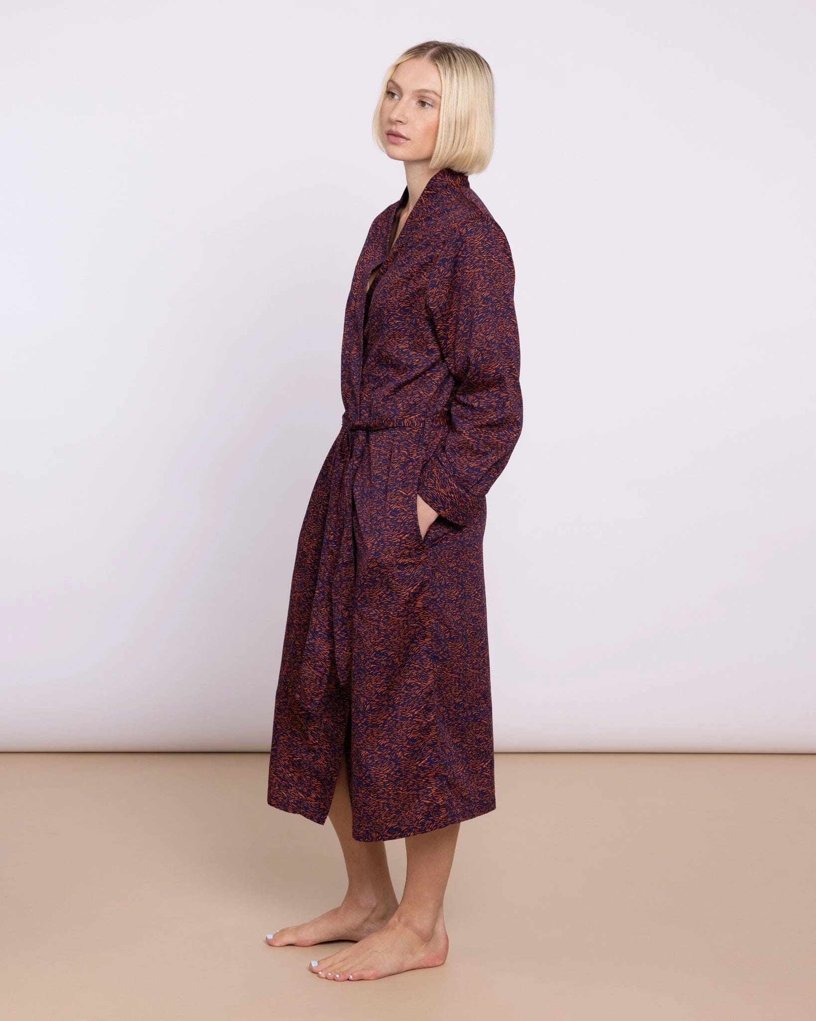 Organic Cotton Navy Robe, Field of Dreams