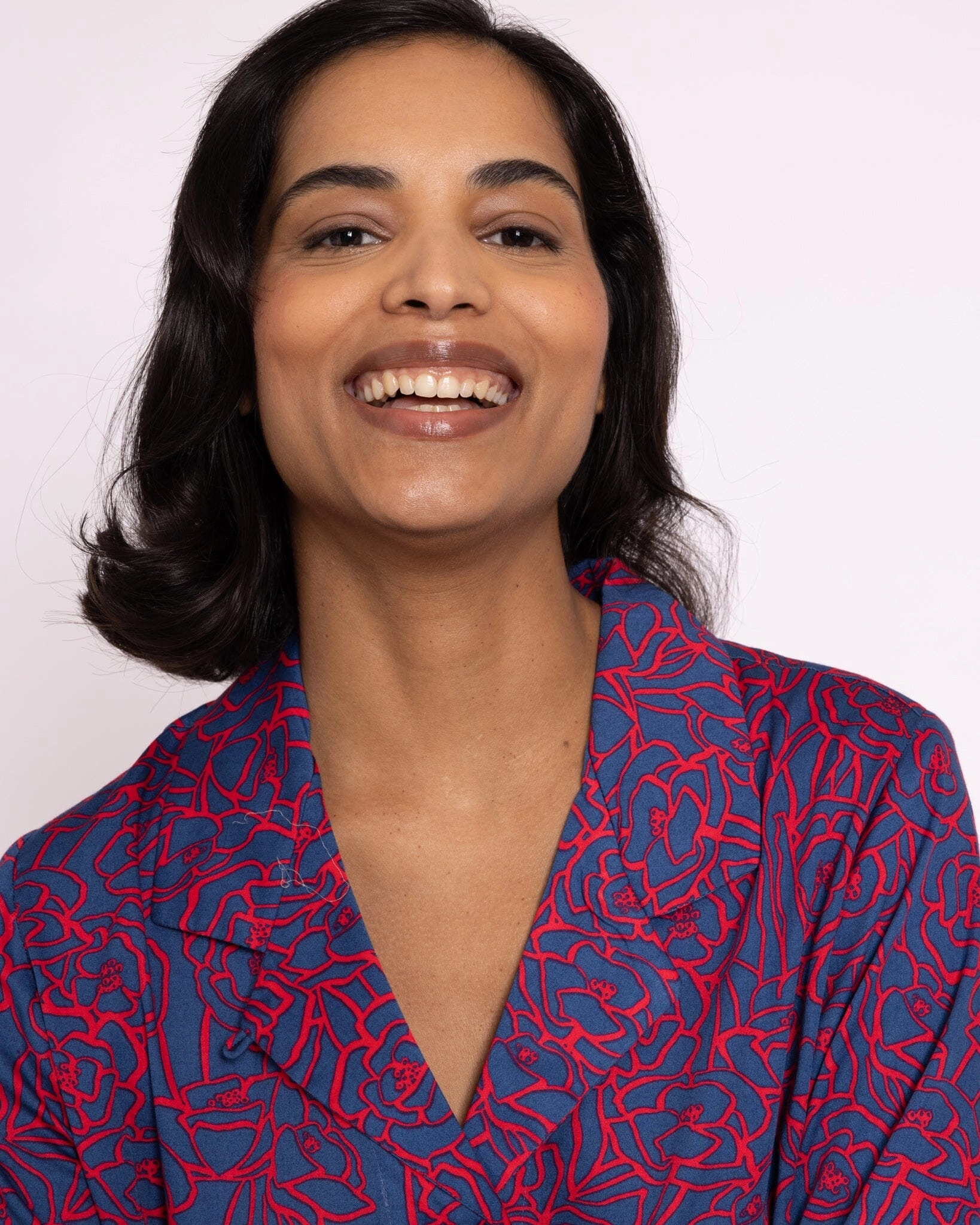 Organic Cotton Red Nightshirt, Bums and Roses