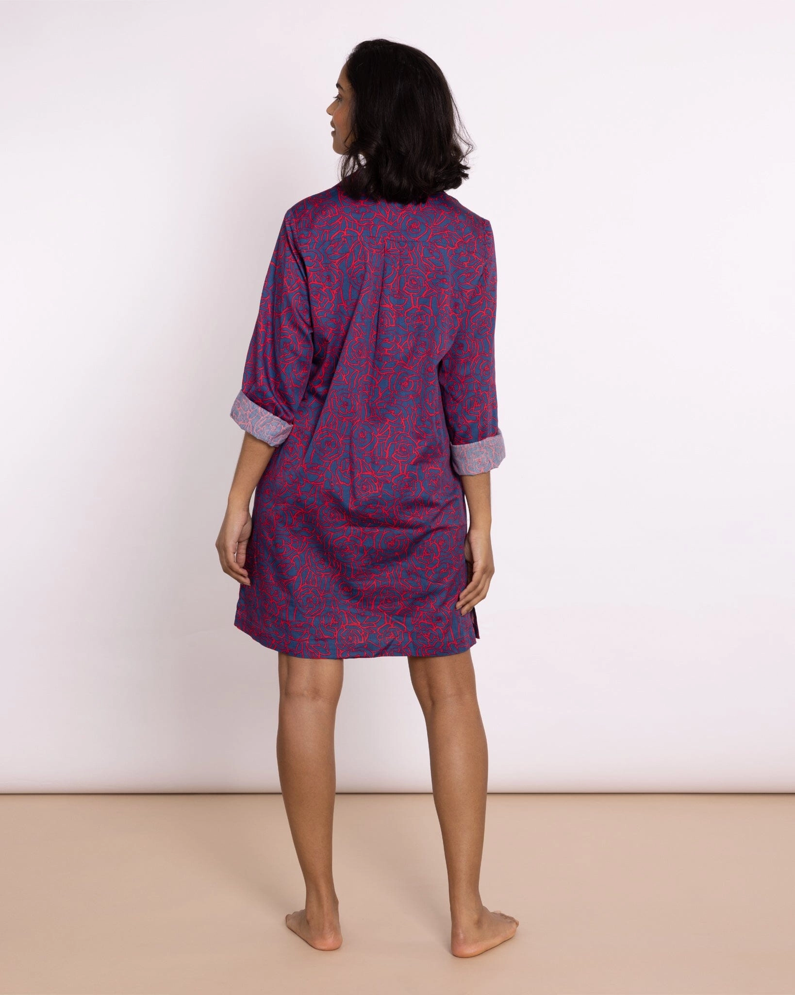 Organic Cotton Red Nightshirt, Bums and Roses