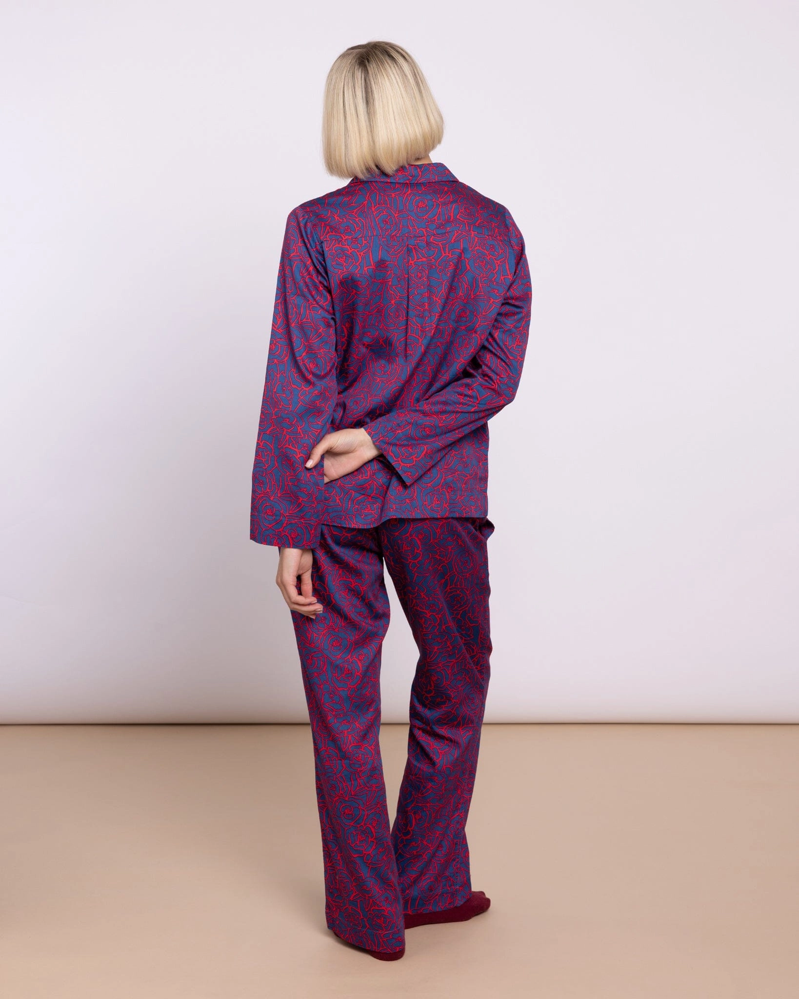Organic Cotton Red Pyjamas, Bums and Roses