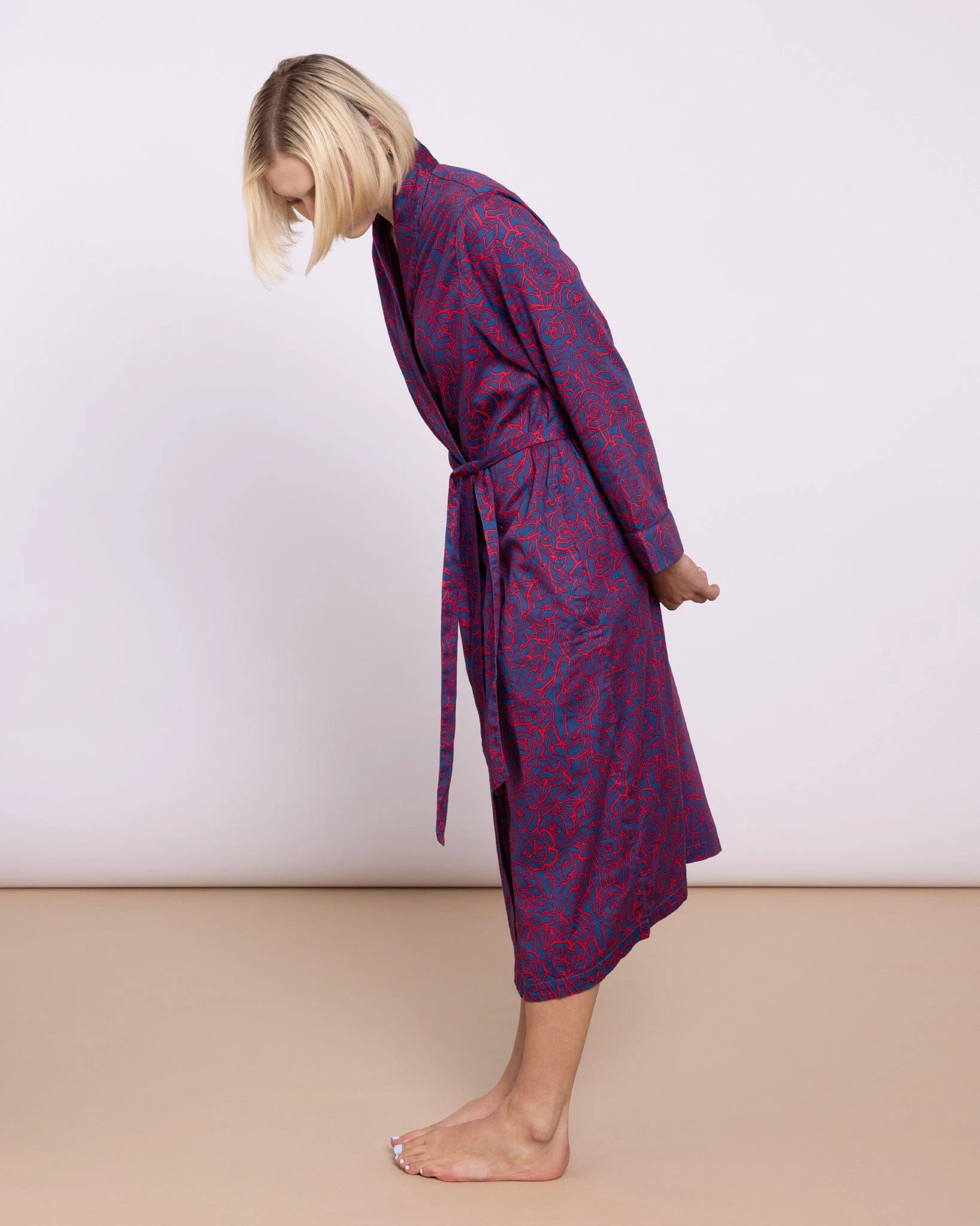 Organic Cotton Red Robe, Bums and Roses