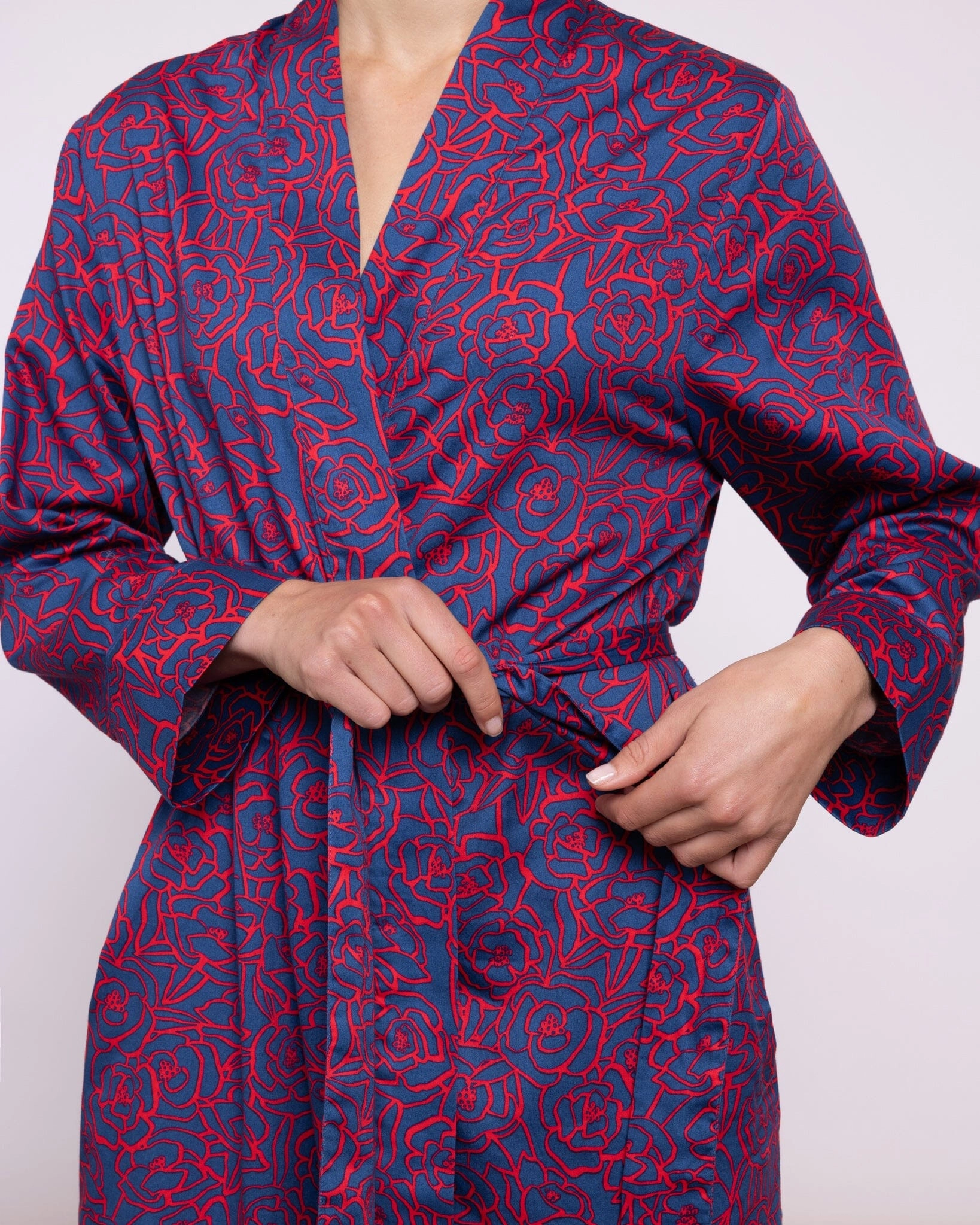 Organic Cotton Red Robe, Bums and Roses