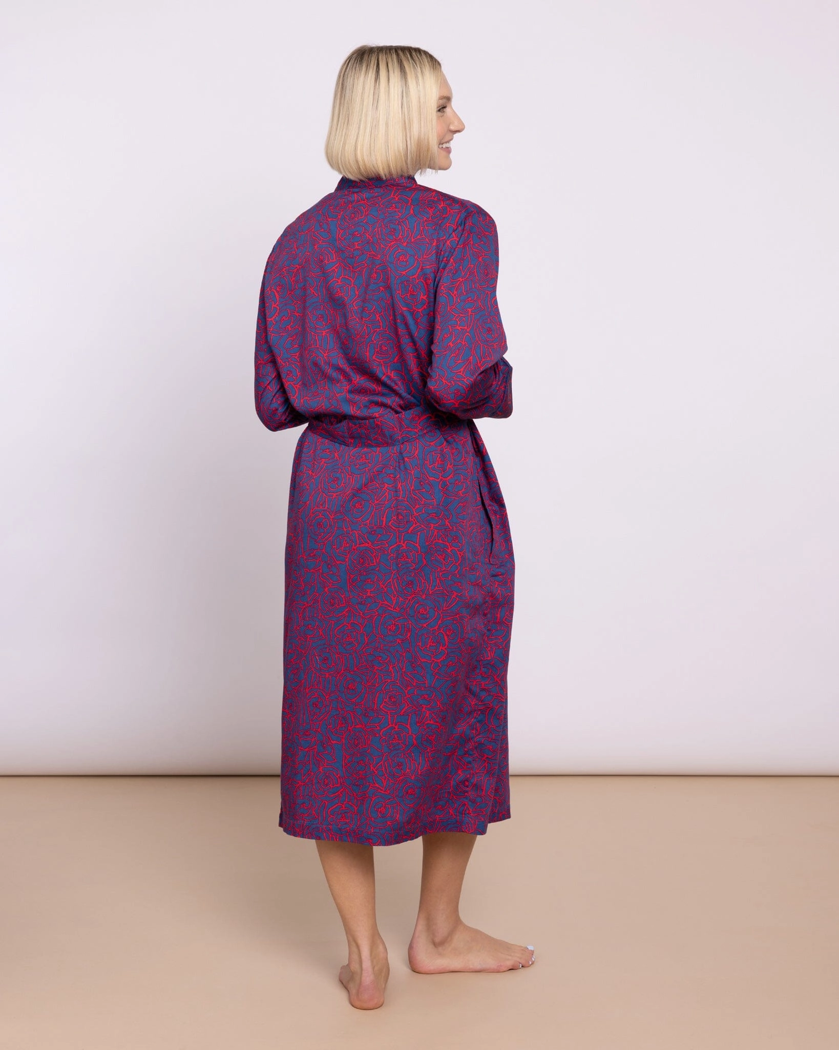 Organic Cotton Red Robe, Bums and Roses