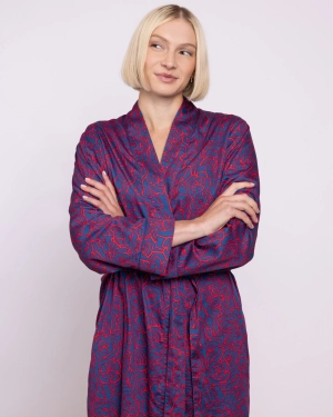 Organic Cotton Red Robe, Bums and Roses